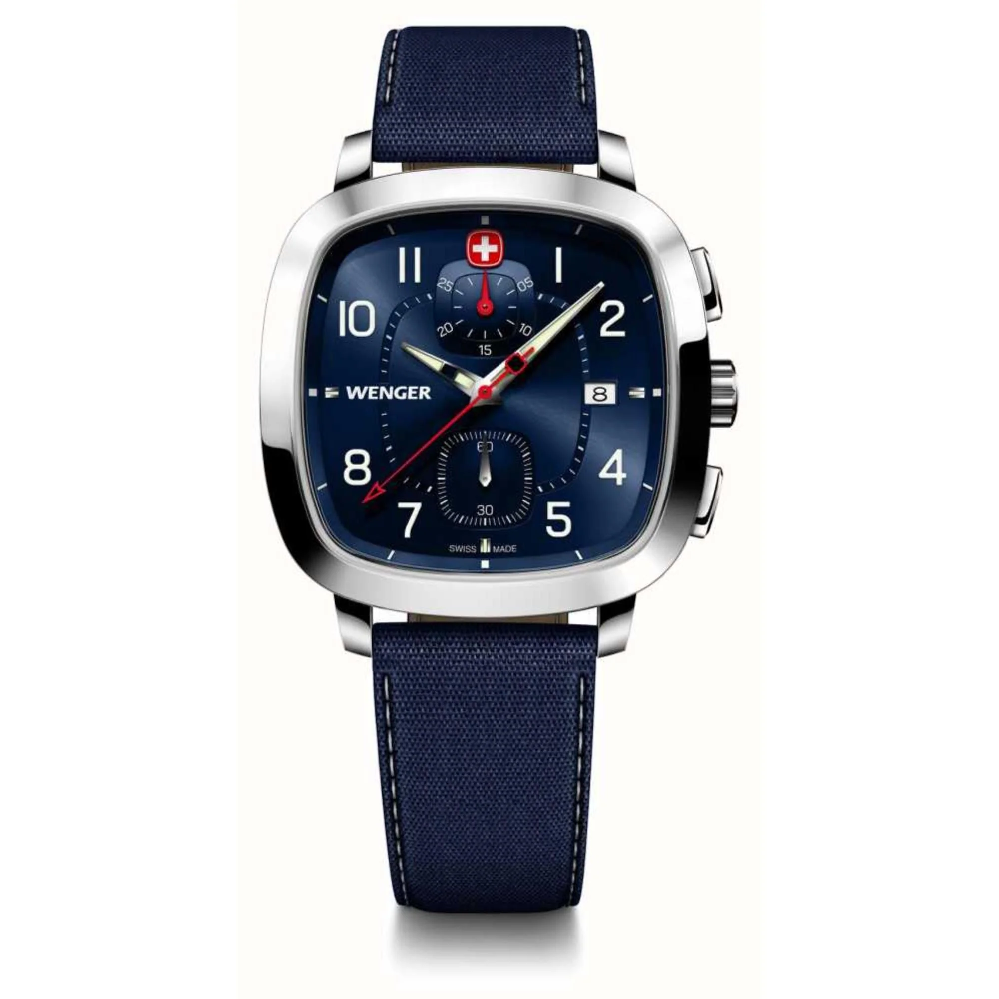 Wenger Vintage Classic Chrono Blue Dial Blue SmartCycle Strap Men's Watch 01.1933.110 - Image 2