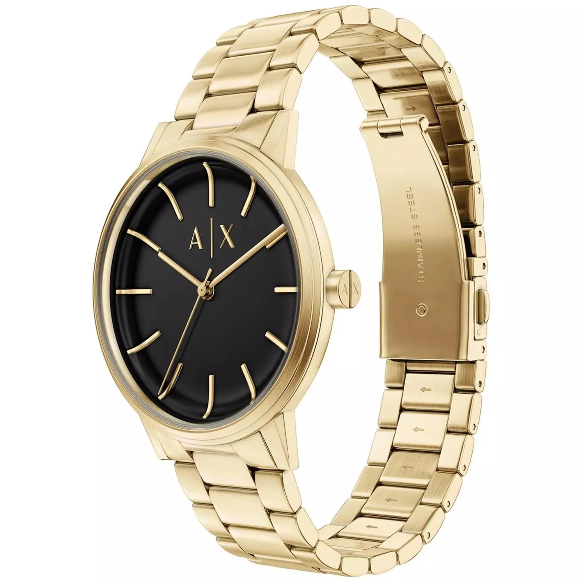 Armani Exchange Cayde Quartz Black Dial Steel Strap Men's Watch and Bracelet AX7178SET - Image 4