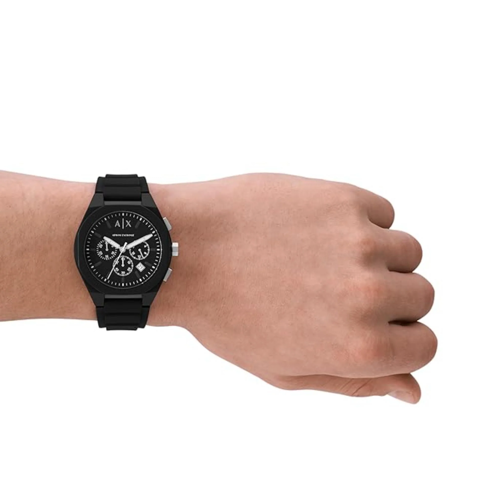Armani Exchange Chronograph Black Silicone Strap Black Dial Men’s Watch AX4161 - Image 5