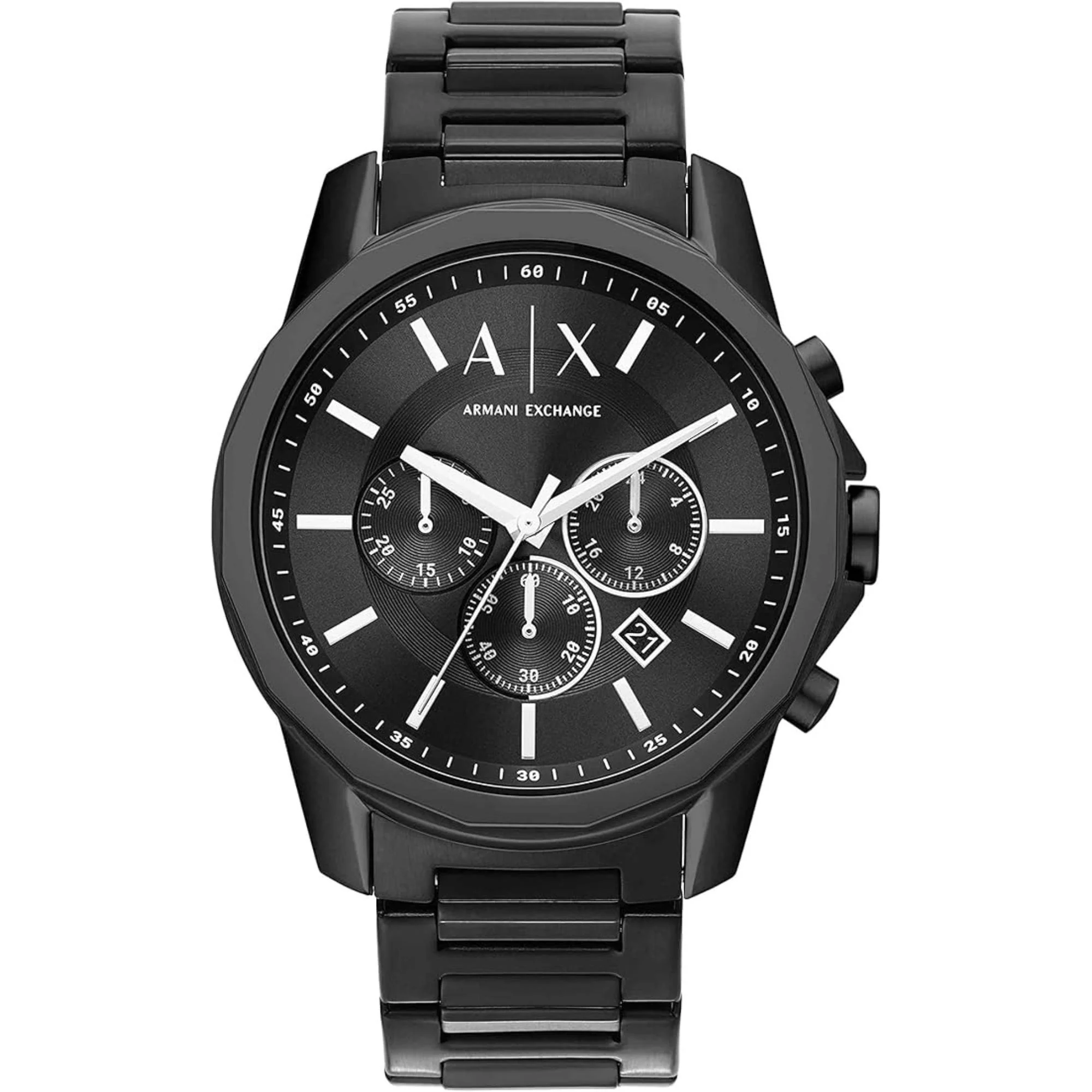 Armani Exchange Chronograph Black Dial Steel Strap Men's Watch AX1722