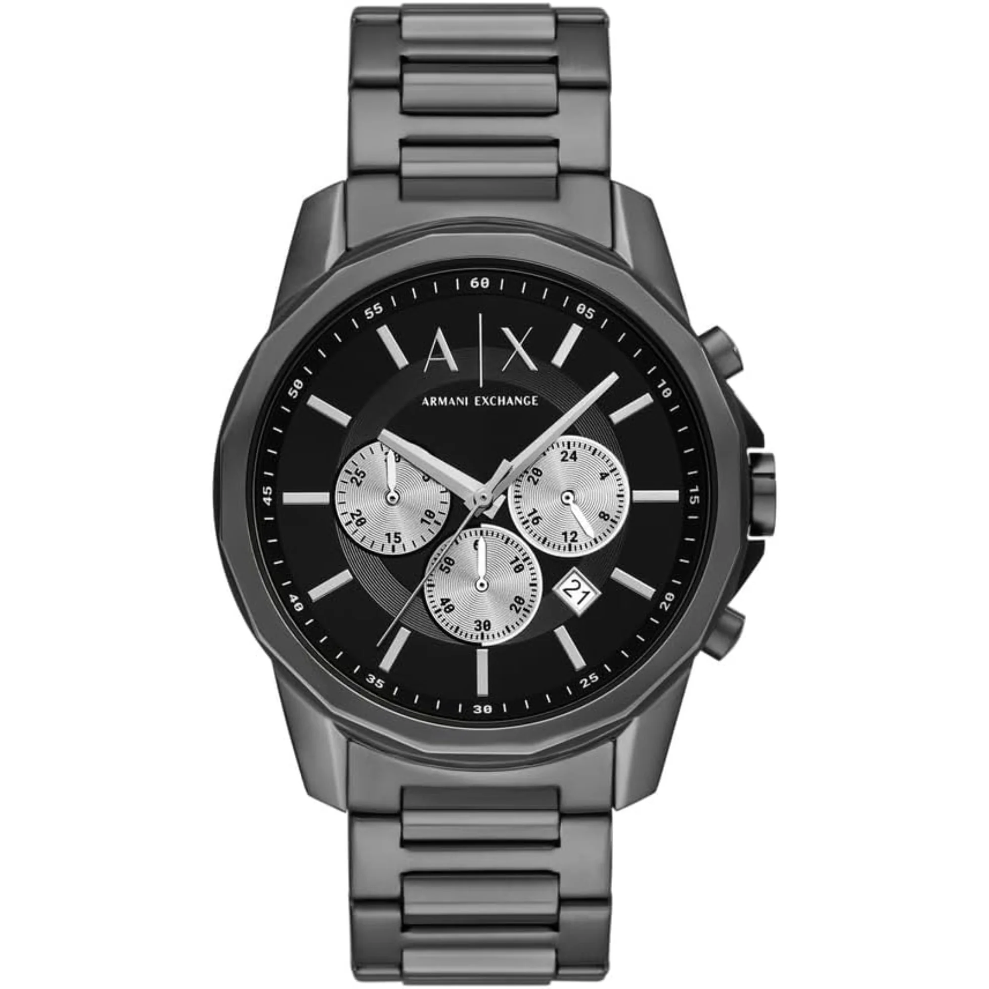 Armani Exchange Chronograph Black Dial Steel Strap Men’s Watch AX1765