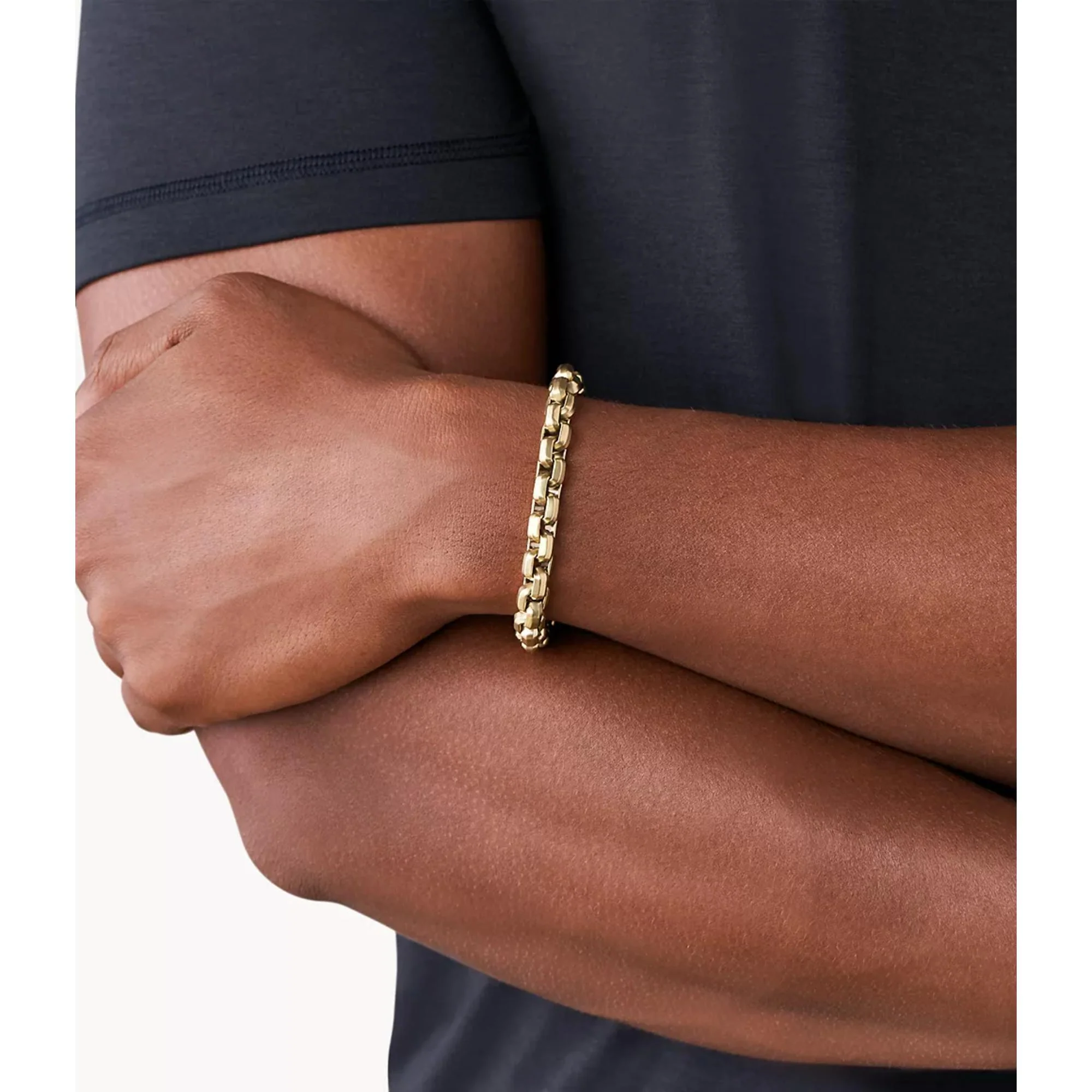 Armani Exchange Gold-Tone Stainless Steel Chain Bracelet AXG0046710 - Image 9