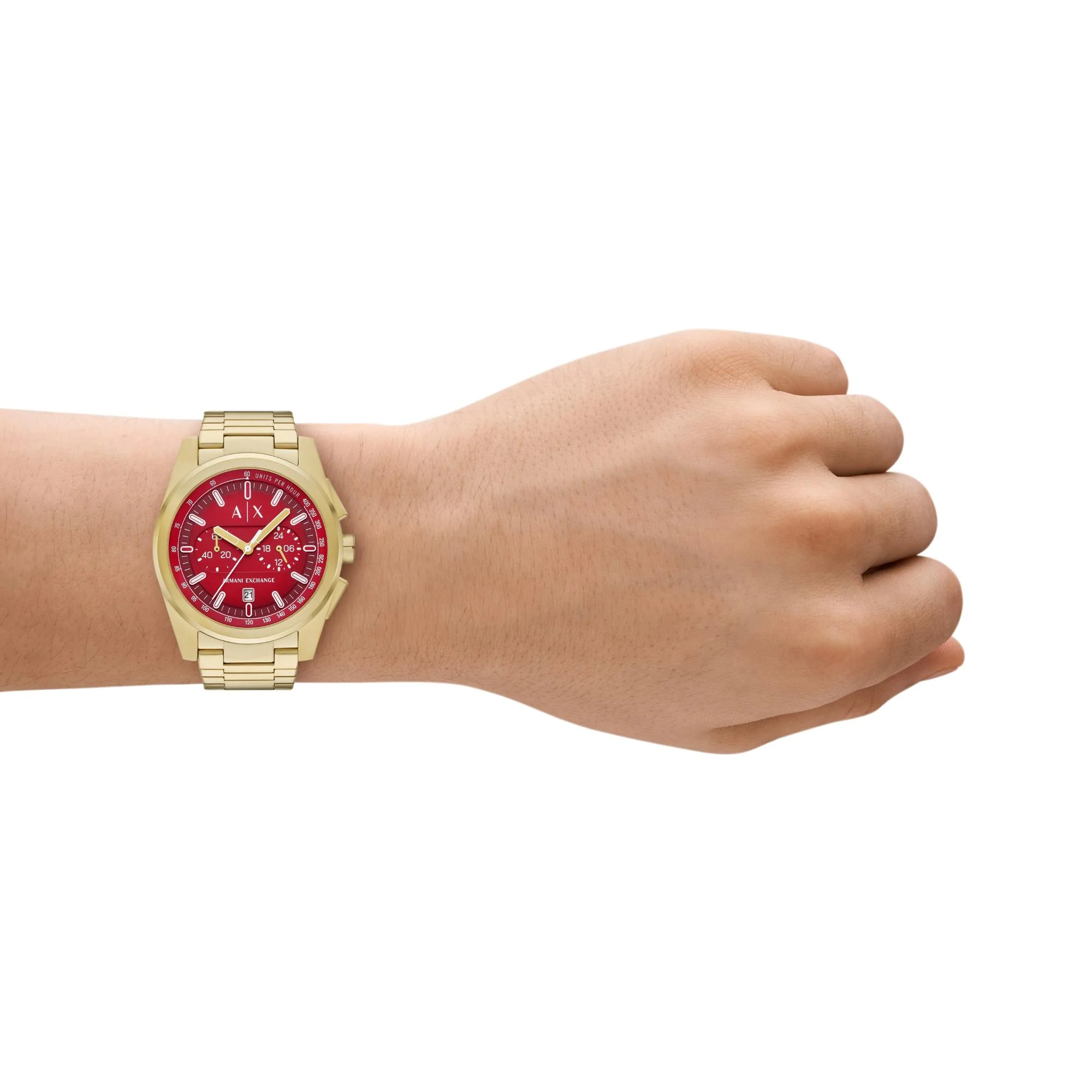 Armani Exchange Parker Chronograph Red Dial Stainless Steel Strap Men's Watch AX2863 - Image 12