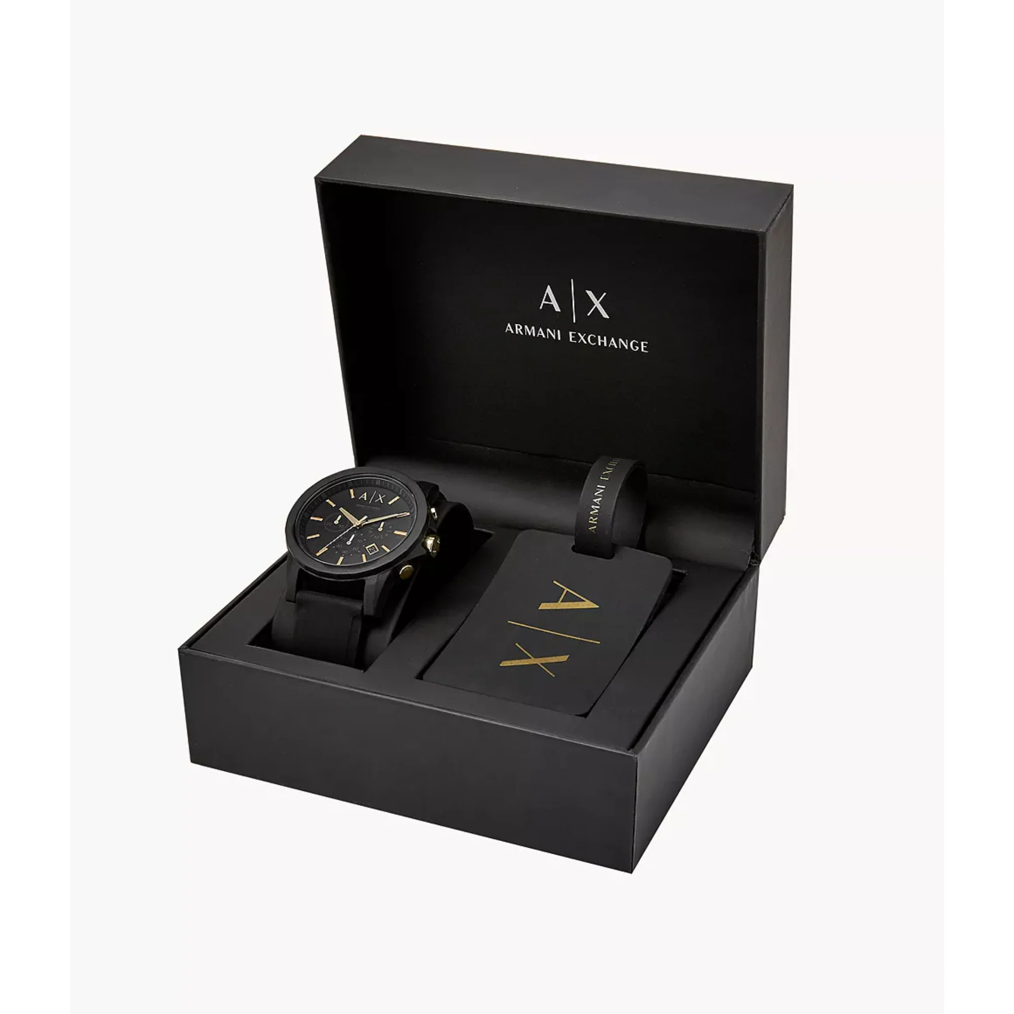 Armani Exchange Chronograph Black Dial Silicone Strap Men’s Watch AX7105 - Image 8