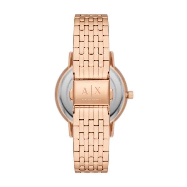 Armani Exchange Quartz Silver Sunburst Dial Steel Strap Women's Watch and Necklace Set AX7145SET - Image 4