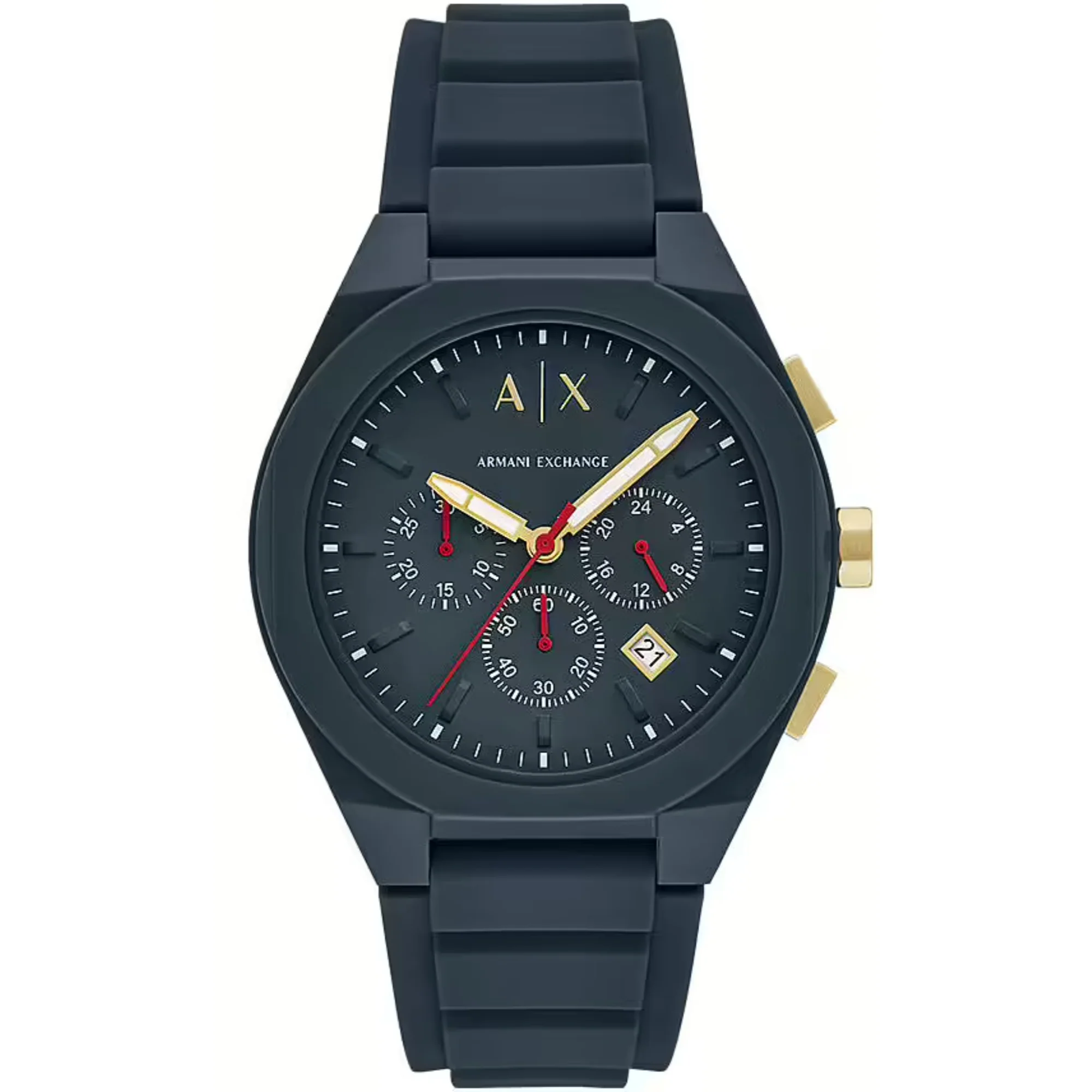 Armani Exchange Rafael Chronograph Blue Dial Silicone Strap Men's Watch AX4168