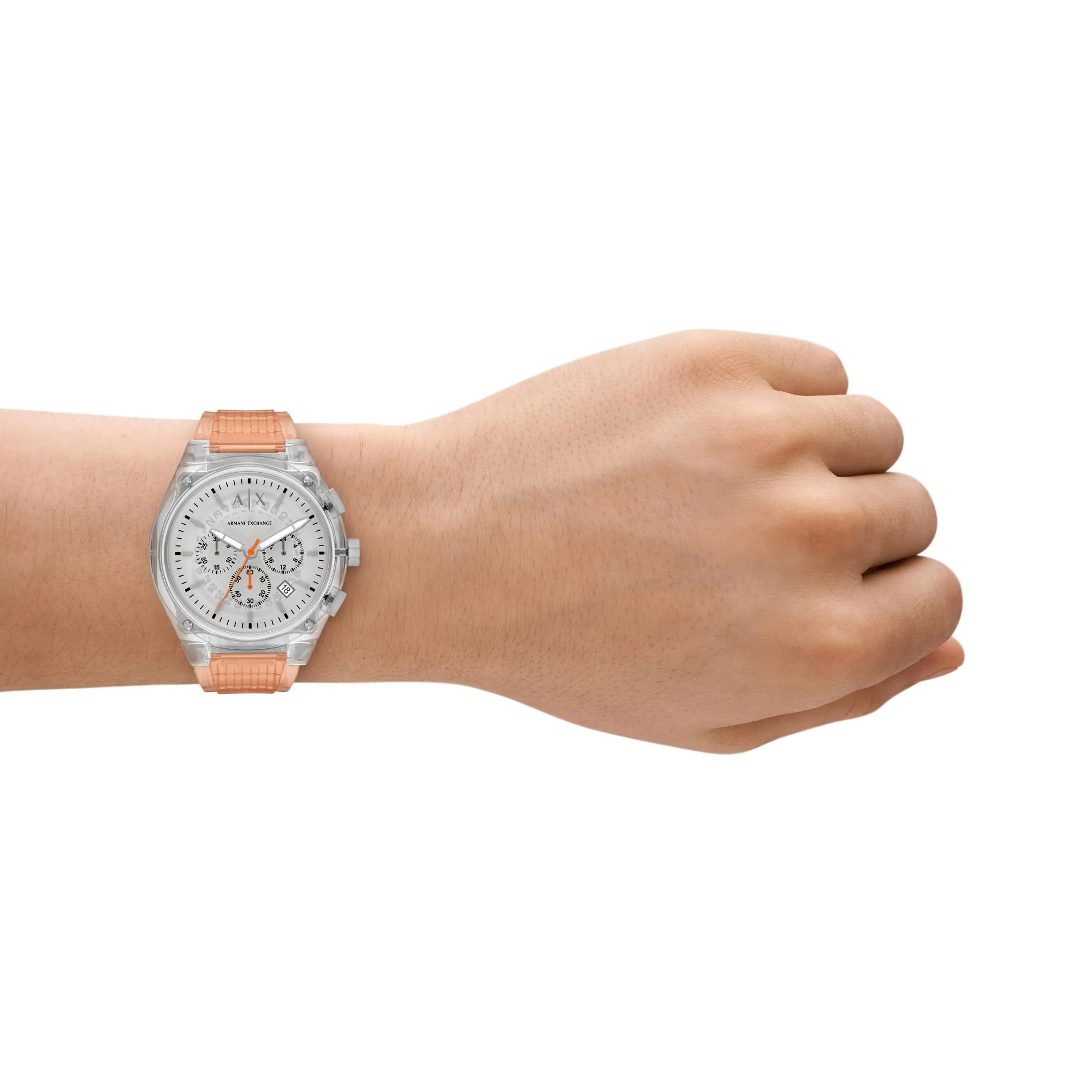 Armani Exchange Rafael Chronograph Grey Dial Thermoplastic Polyurethane Strap Men's Watch AX4164 - Image 12