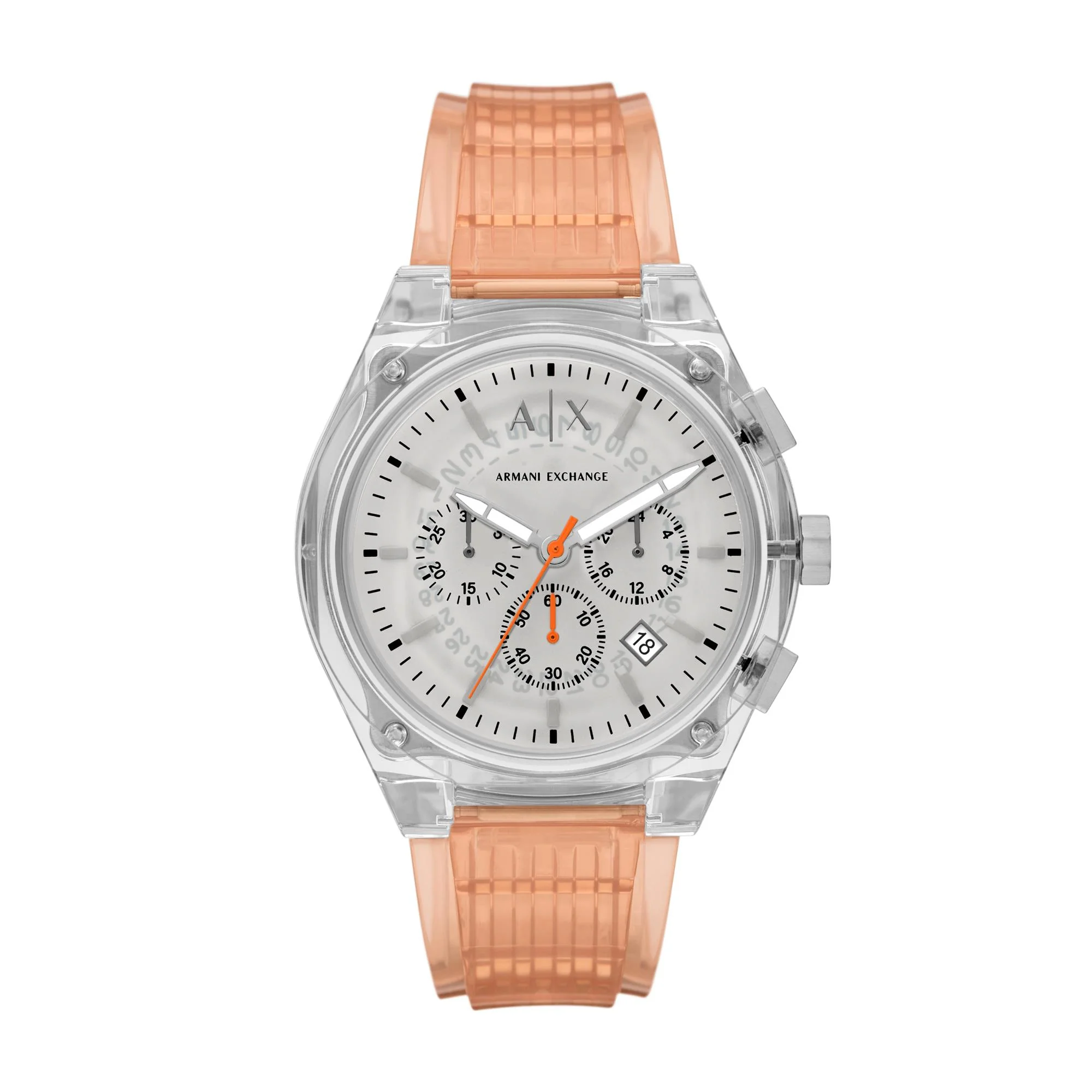 Armani Exchange Rafael Chronograph Grey Dial Thermoplastic Polyurethane Strap Men's Watch AX4164 - Image 7