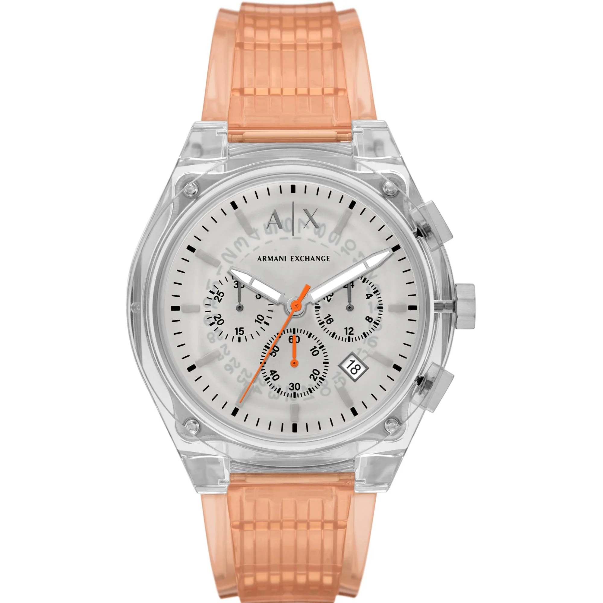Armani Exchange Rafael Chronograph Grey Dial Thermoplastic Polyurethane Strap Men's Watch AX4164 - Image 8