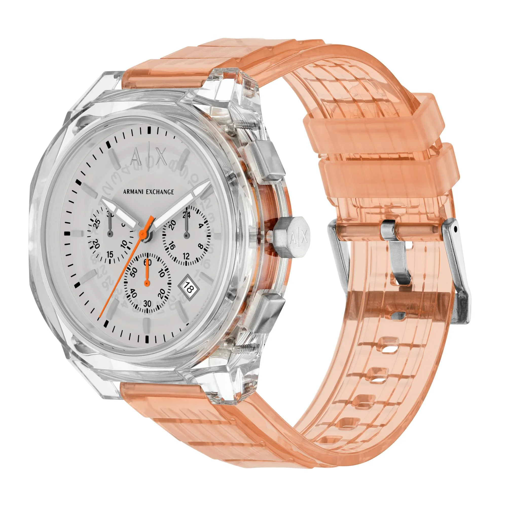Armani Exchange Rafael Chronograph Grey Dial Thermoplastic Polyurethane Strap Men's Watch AX4164 - Image 9