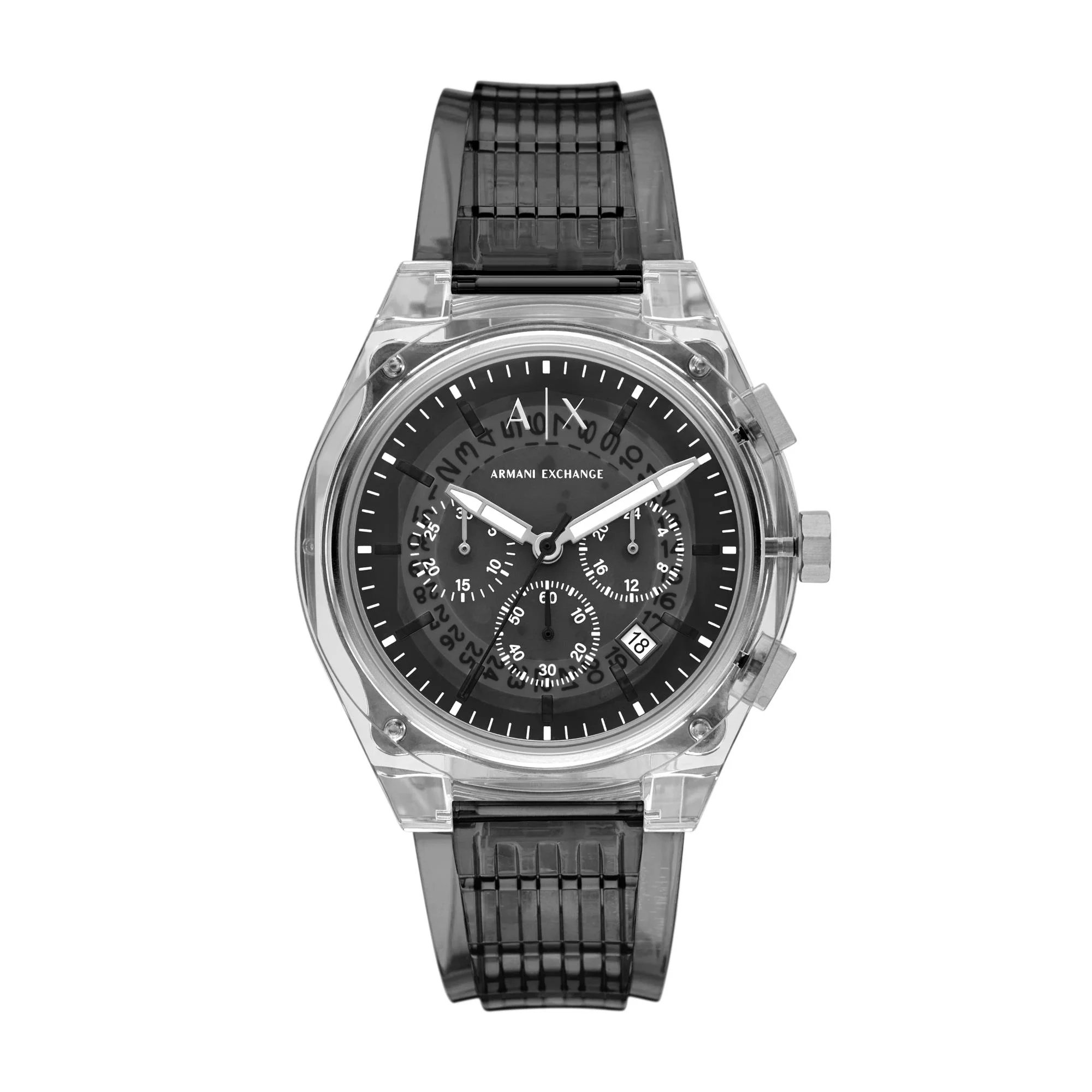 Armani Exchange Rafael Chronograph Grey Dial Thermoplastic Polyurethane Strap Men's Watch AX4167 - Image 2