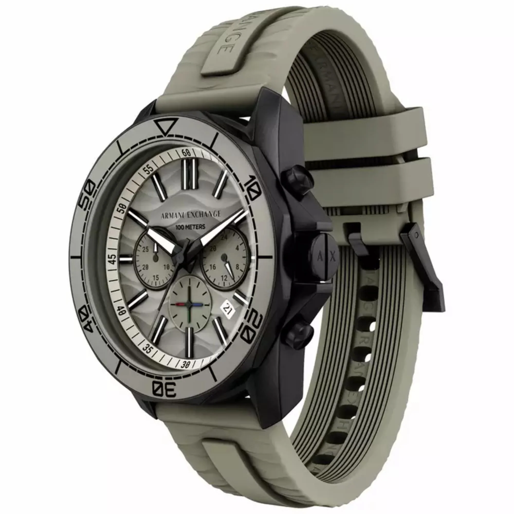 Armani Exchange Spencer Chronograph Grey Dial Silicone Strap Men's Watch AX1971 - Image 2