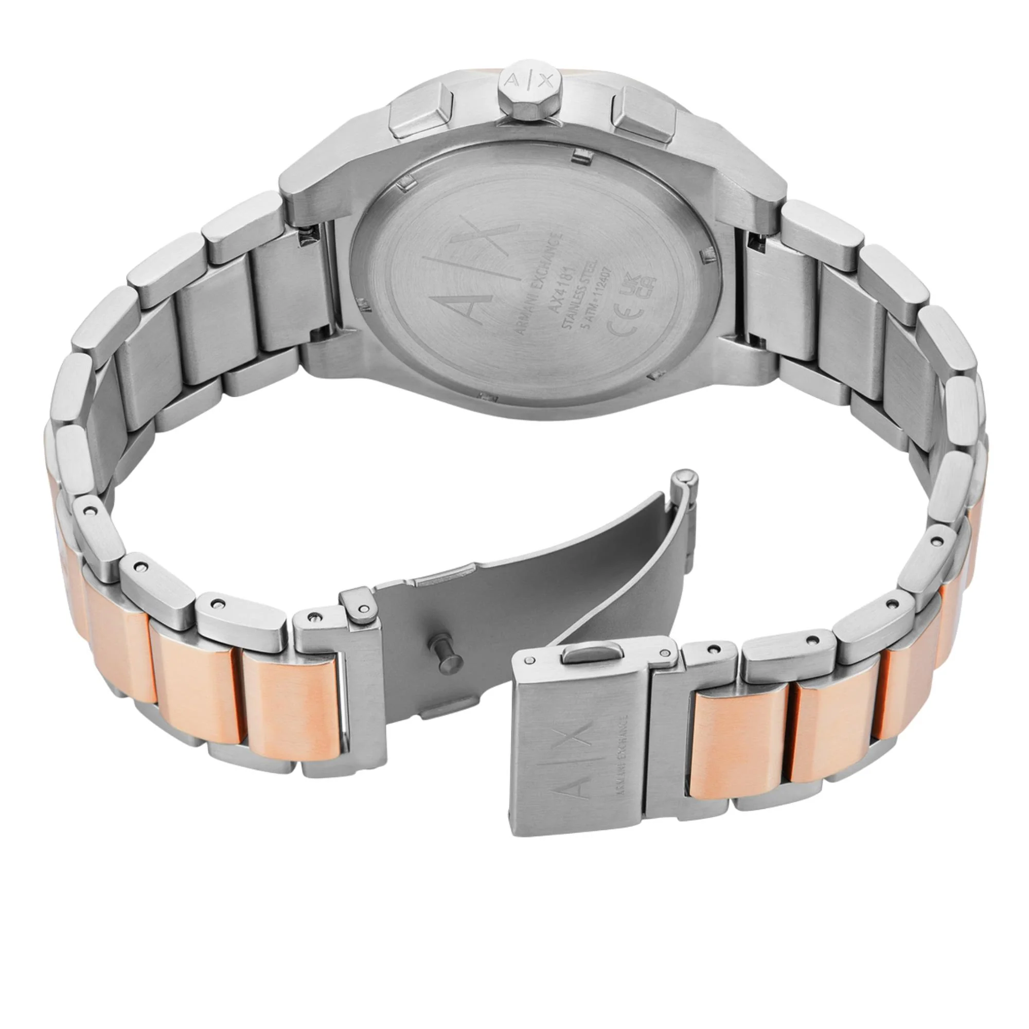 Armani Exchange Sync Chronograph Black Dial Steel Strap Men's Watch AX4181 - Image 4