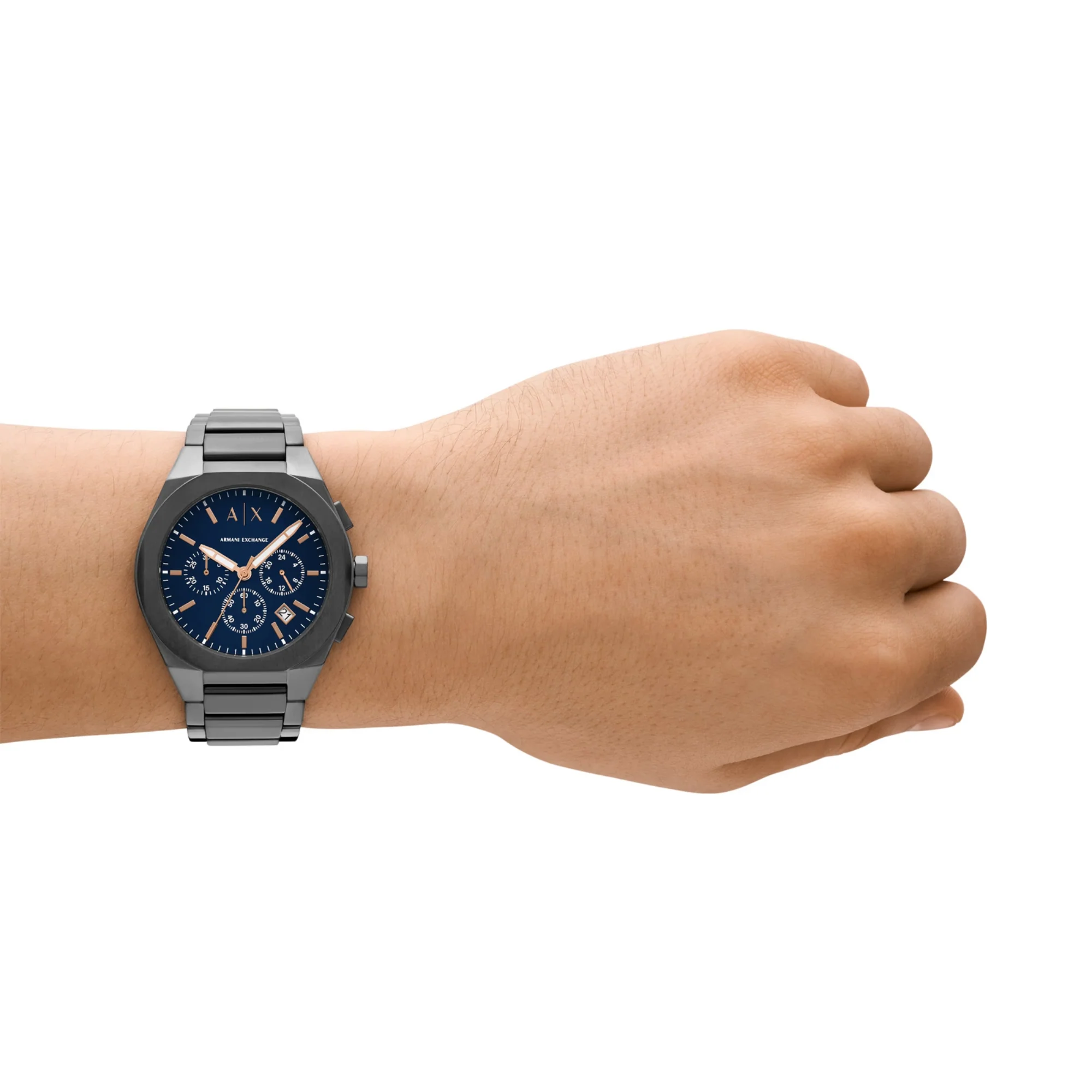 Armani Exchange Sync Chronograph Blue Dial Steel Strap Men's Watch AX4182 - Image 2