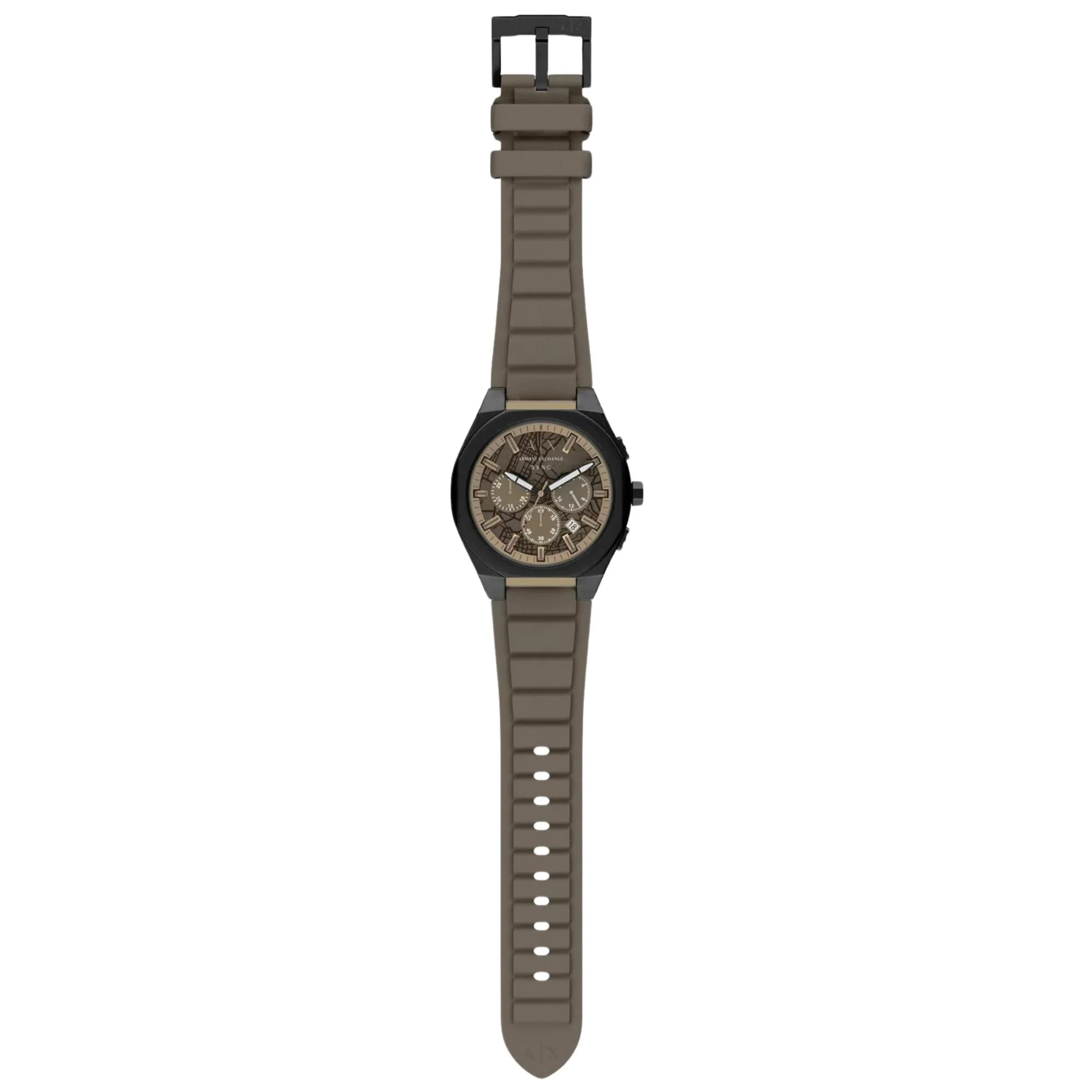 Armani Exchange Sync Chronograph Brown Dial Silicone Strap Men's Watch AX4293 - Image 6