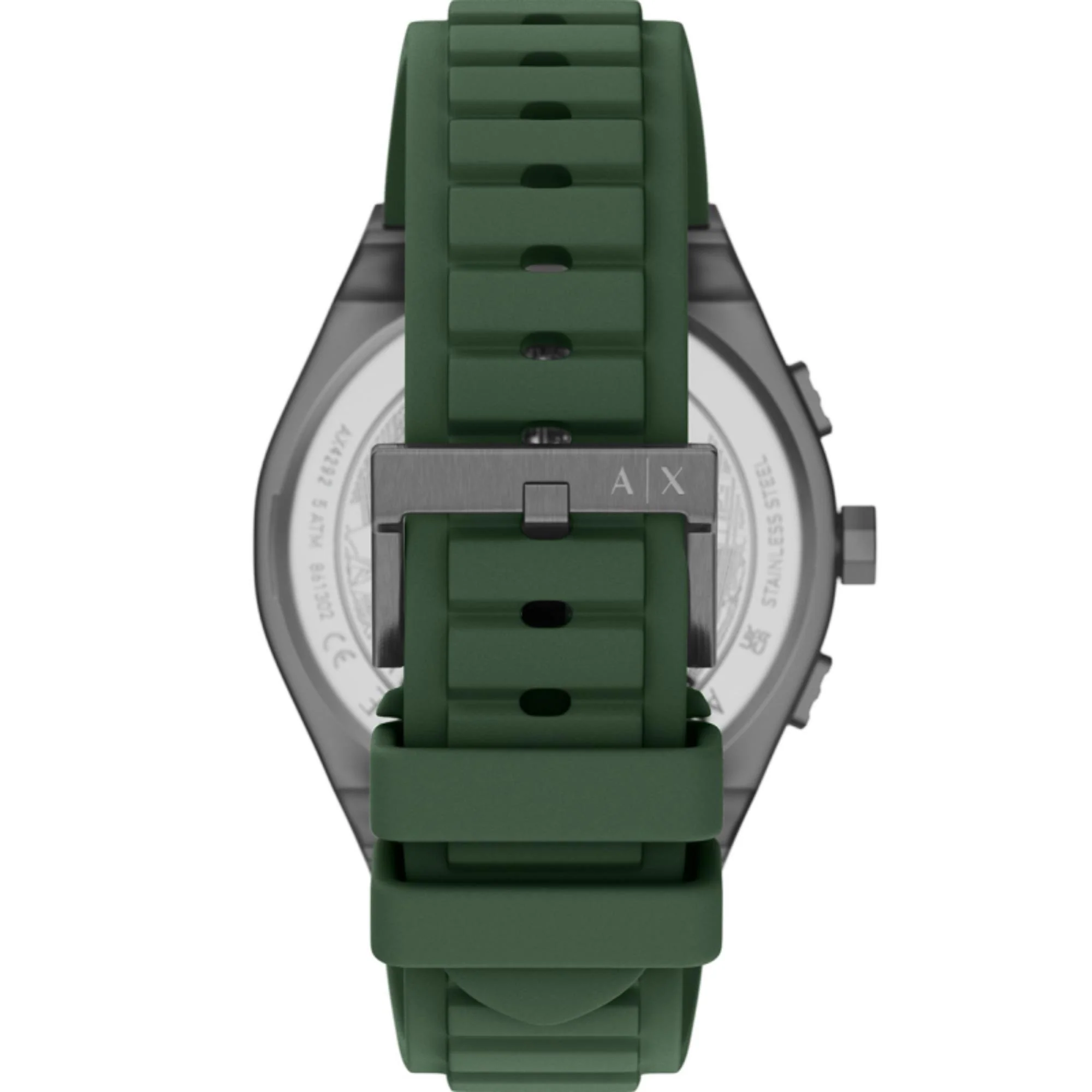 Armani Exchange Sync Chronograph Green Dial Silicone Strap Men's Watch AX4292 - Image 3