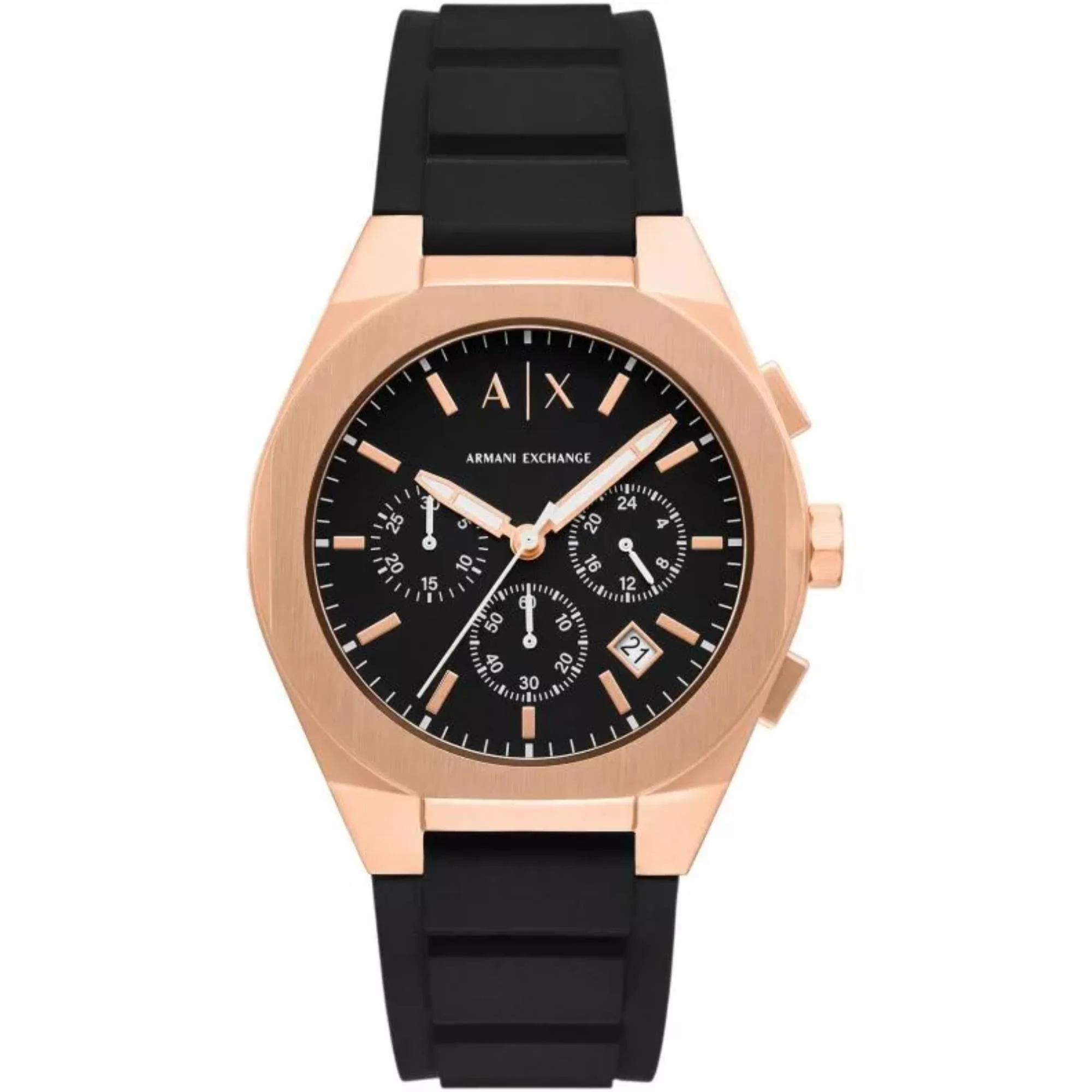 Armani Exchange Sync Chronograph Quartz Black Dial Silicone Strap Men's Watch AX4190 - Image 6