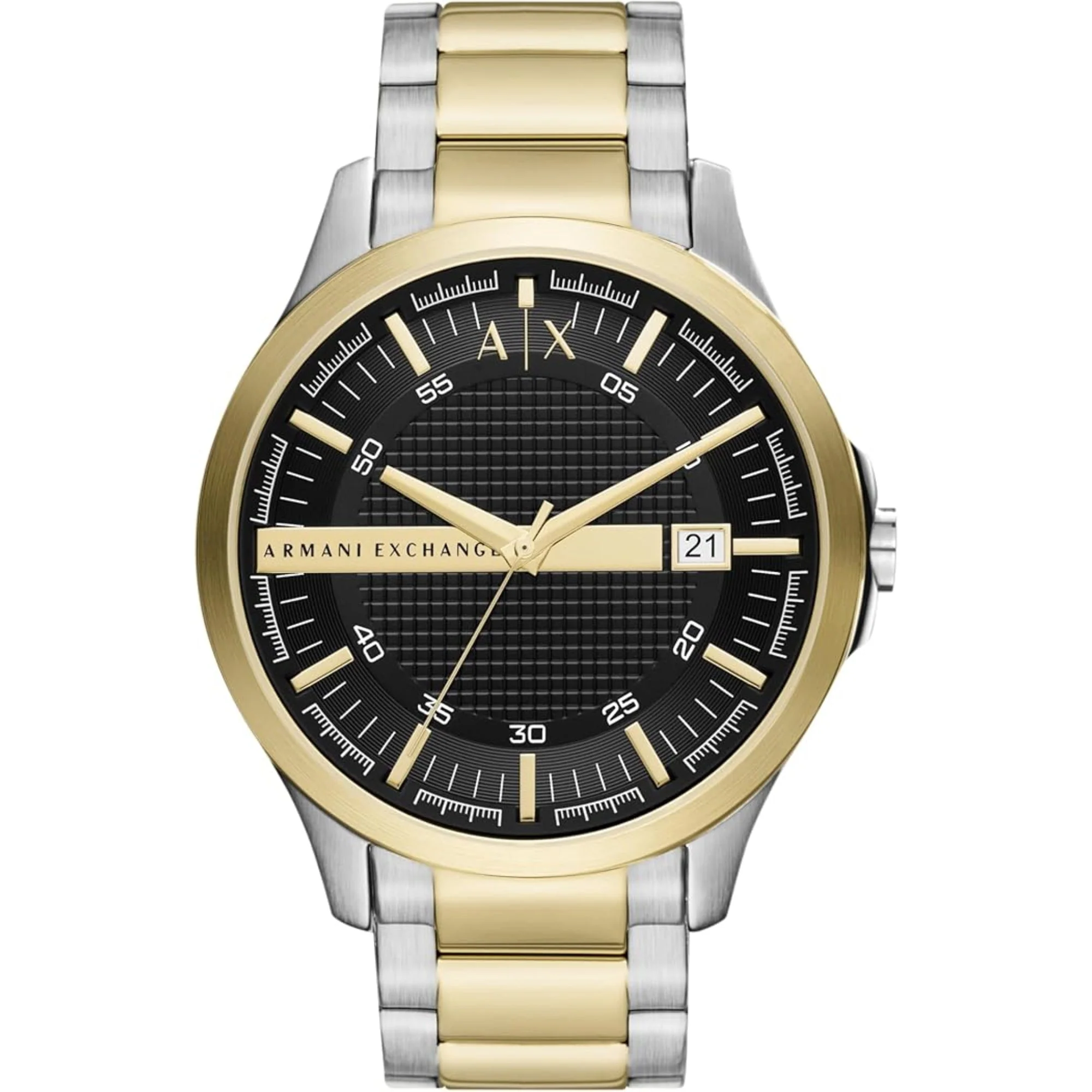 Armani Exchange Hampton Quartz Two-Tone Stainless Steel Black Dial Men's Watch AX2453 - Image 6