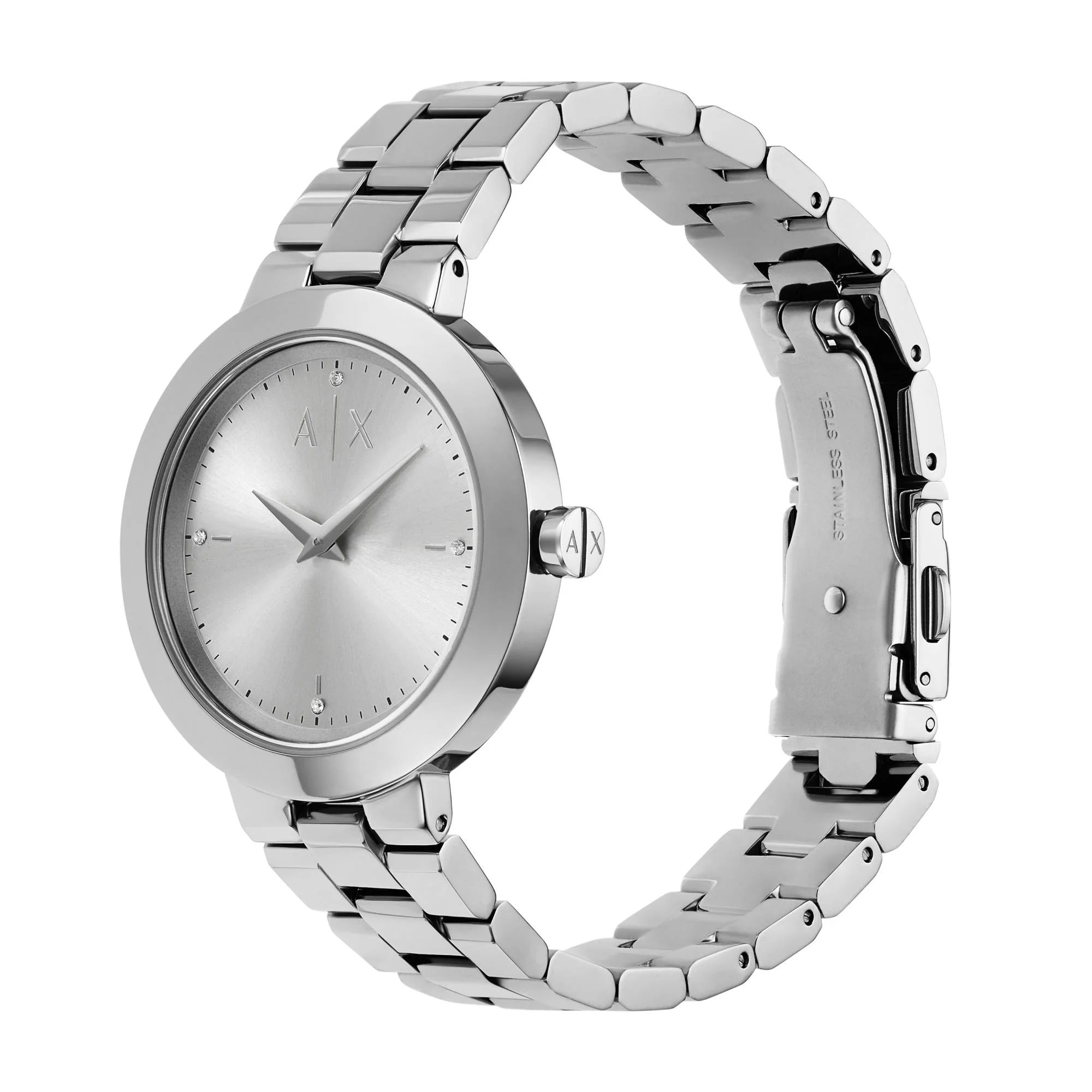 Armani Exchange Two-Hand Silver Dial Stainless Steel Women’s Watch AX5170 - Image 2