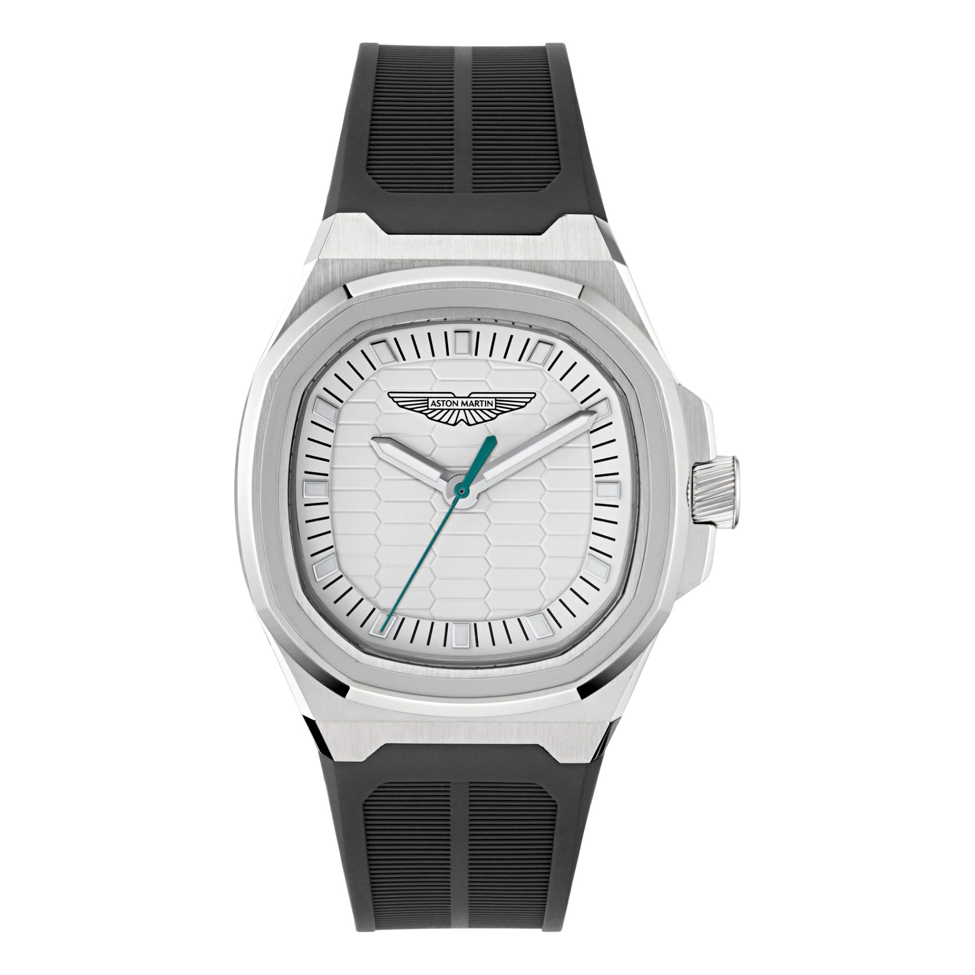 Aston Martin Quartz Silver Dial Black Silicone Strap Men's Watch MTIG1F502 - Image 3