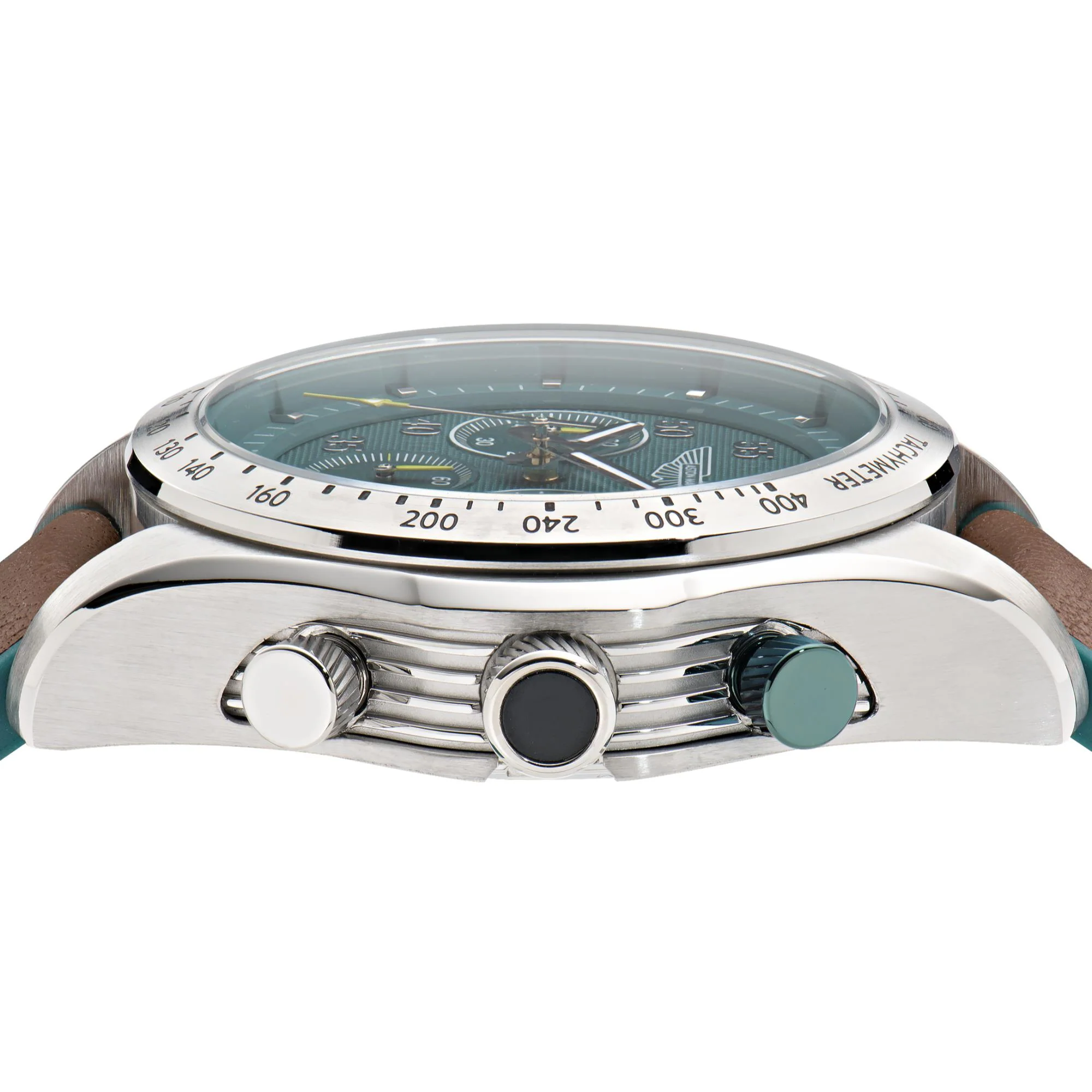 Aston Martin Quartz Chronograph Green Dial Tan Leather Strap Unisex Watch MTRS1F501 - Image 6