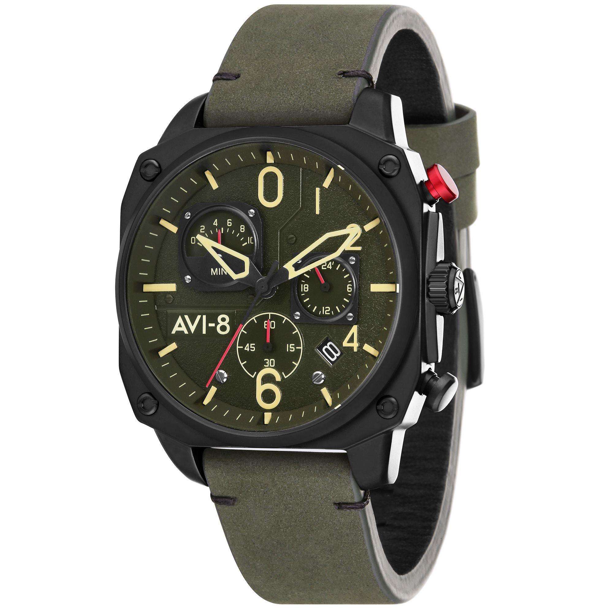 AVI-8 Hawker Hunter Retrograde Chronograph Deep Green Black Mens Watch AV-4052-08 - Image 6