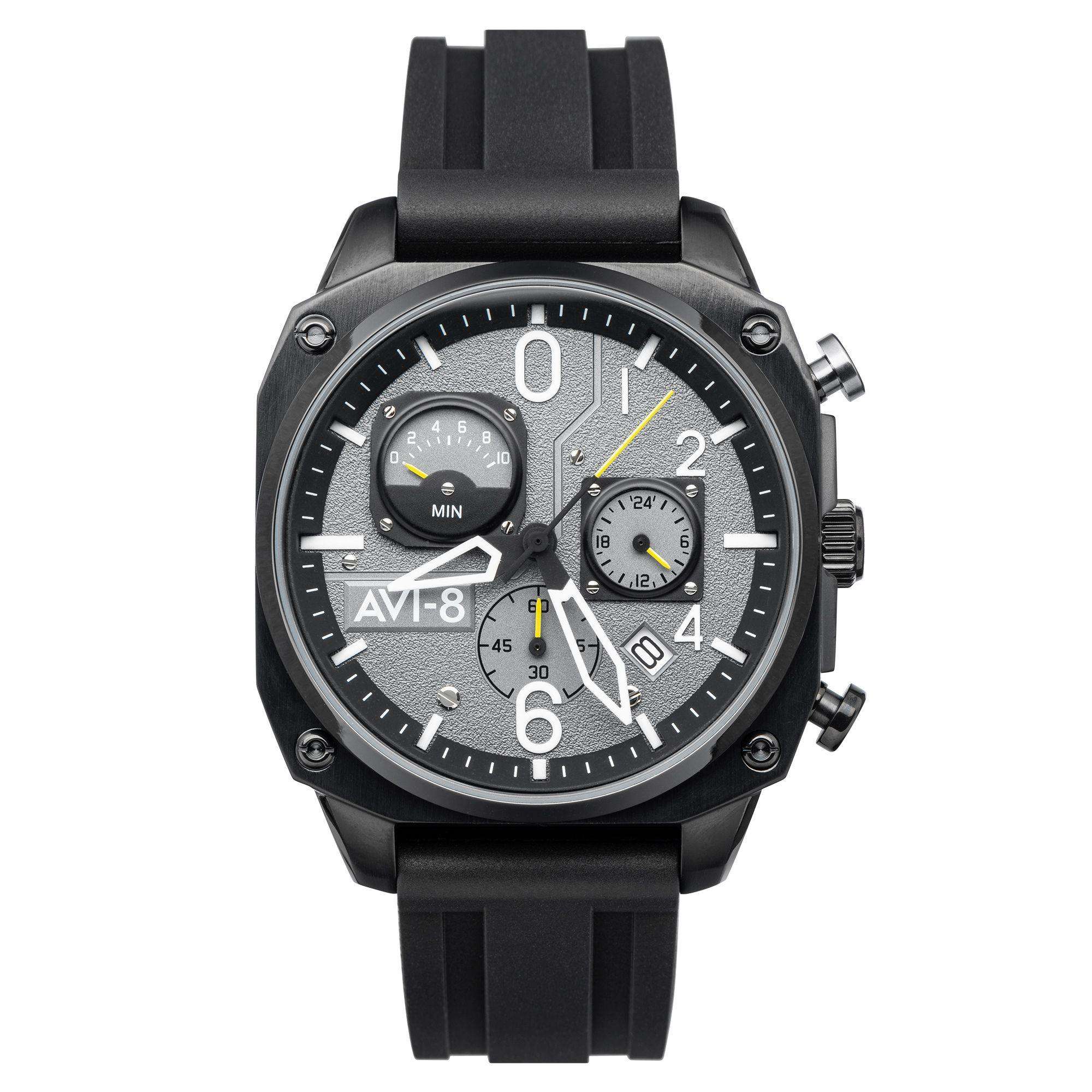 AVI-8 Hawker Hunter Retrograde Chronograph Tactical Black Mens Watch AV-4052-R1 - Image 4