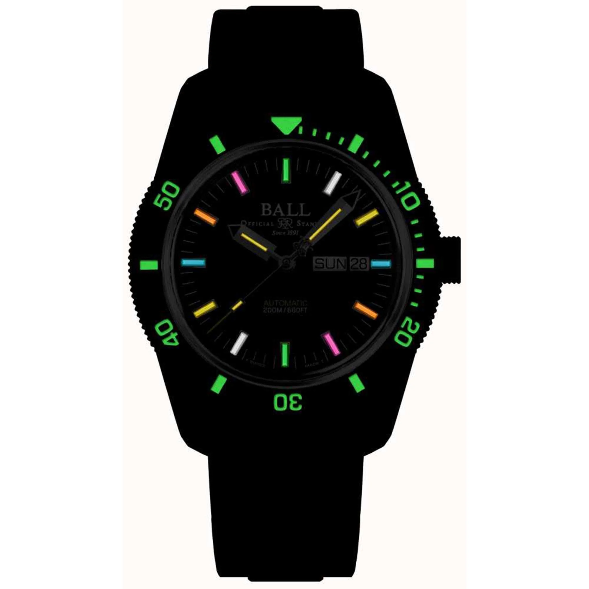 BALL Engineer II Skindiver Heritage Automatic Black Dial Black PVD Bracelet Men's Watch DM3208B-S4-BK - Image 2