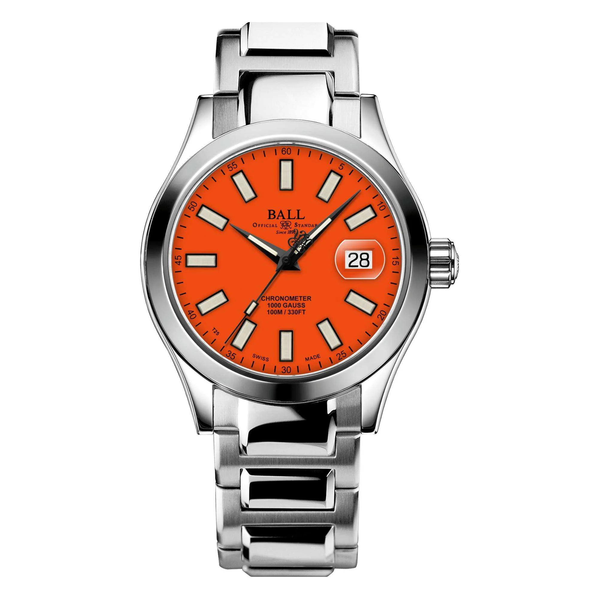 Ball Engineer III Marvelight Chronometer Automatic Orange Dial Stainless Steel Bracelet Men’s Watch NM9026C-S39CJ-OR - Image 7