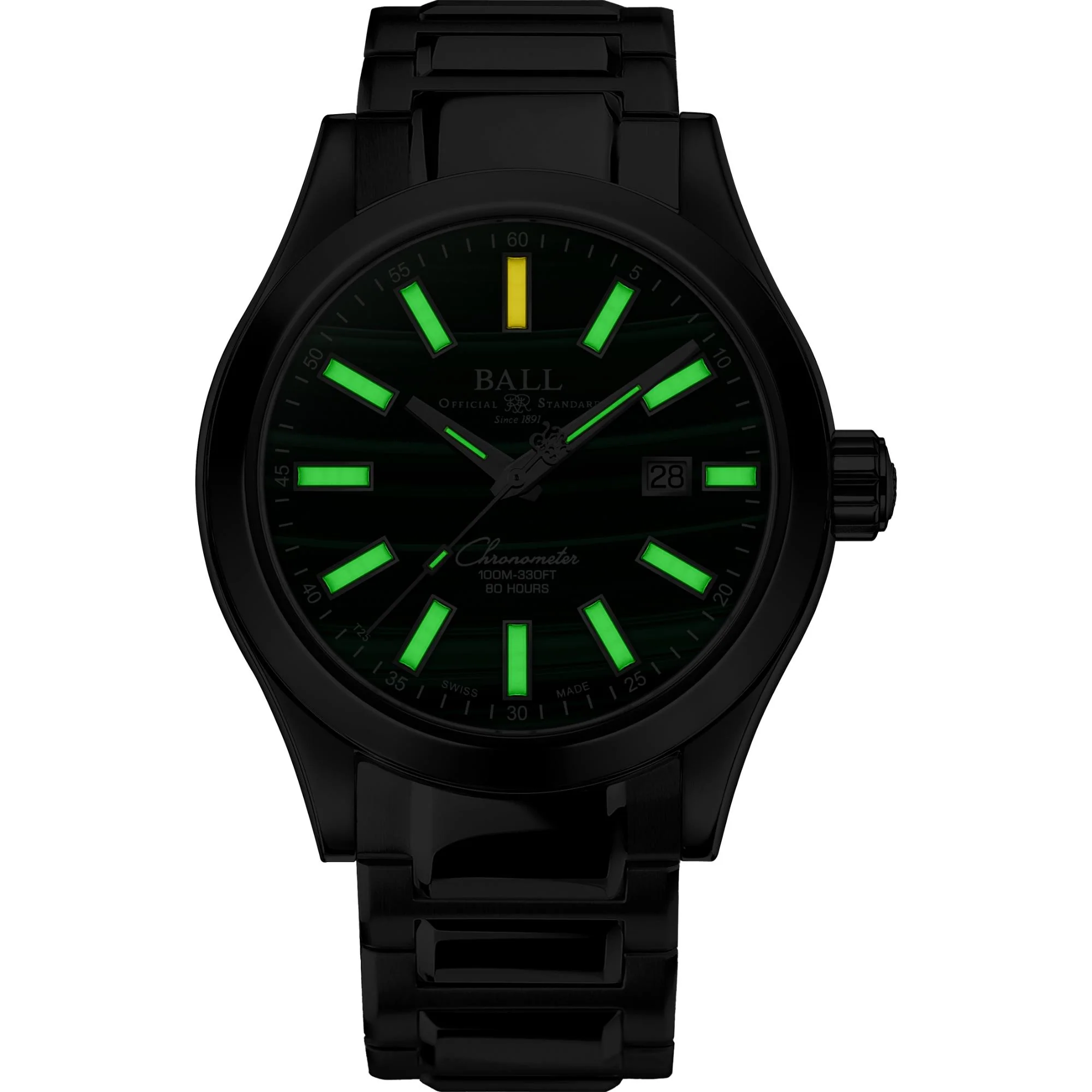 BALL Engineer M Limited Edition Marvelight Amazing Grace Green Malachite Dial Steel Strap Men's Watch NM2128C-S5CJ-MAL - Image 2