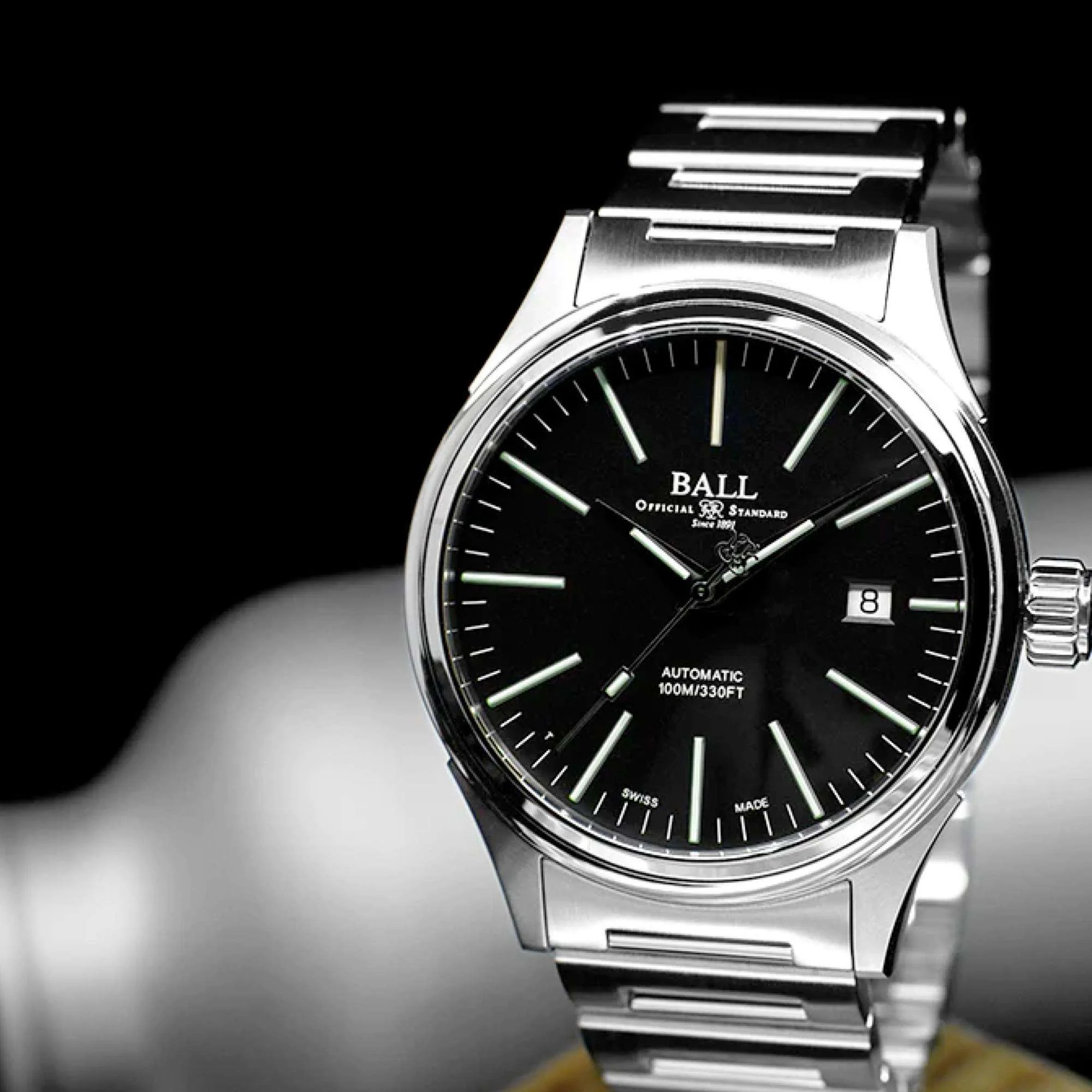 Ball Fireman Enterprise Automatic Black Dial Steel Strap Men's Watch NM2098C-S20J-BK - Image 5