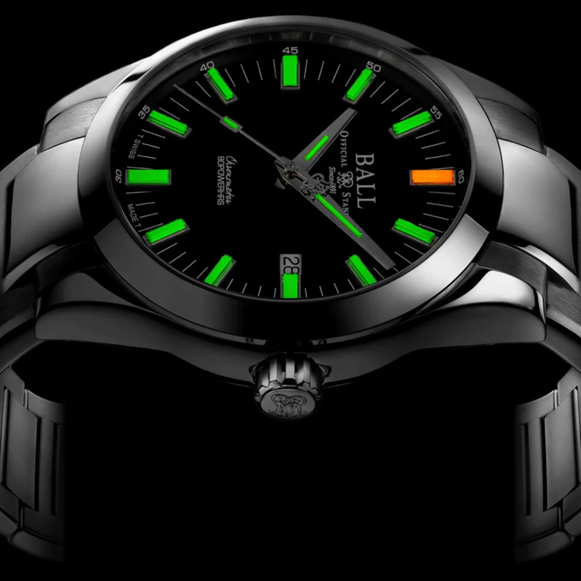 BALL Marvelight Automatic Black Dial Silver Stainless Steel Bracelet Men's Watch NM2128C-S1C-BK - Image 11