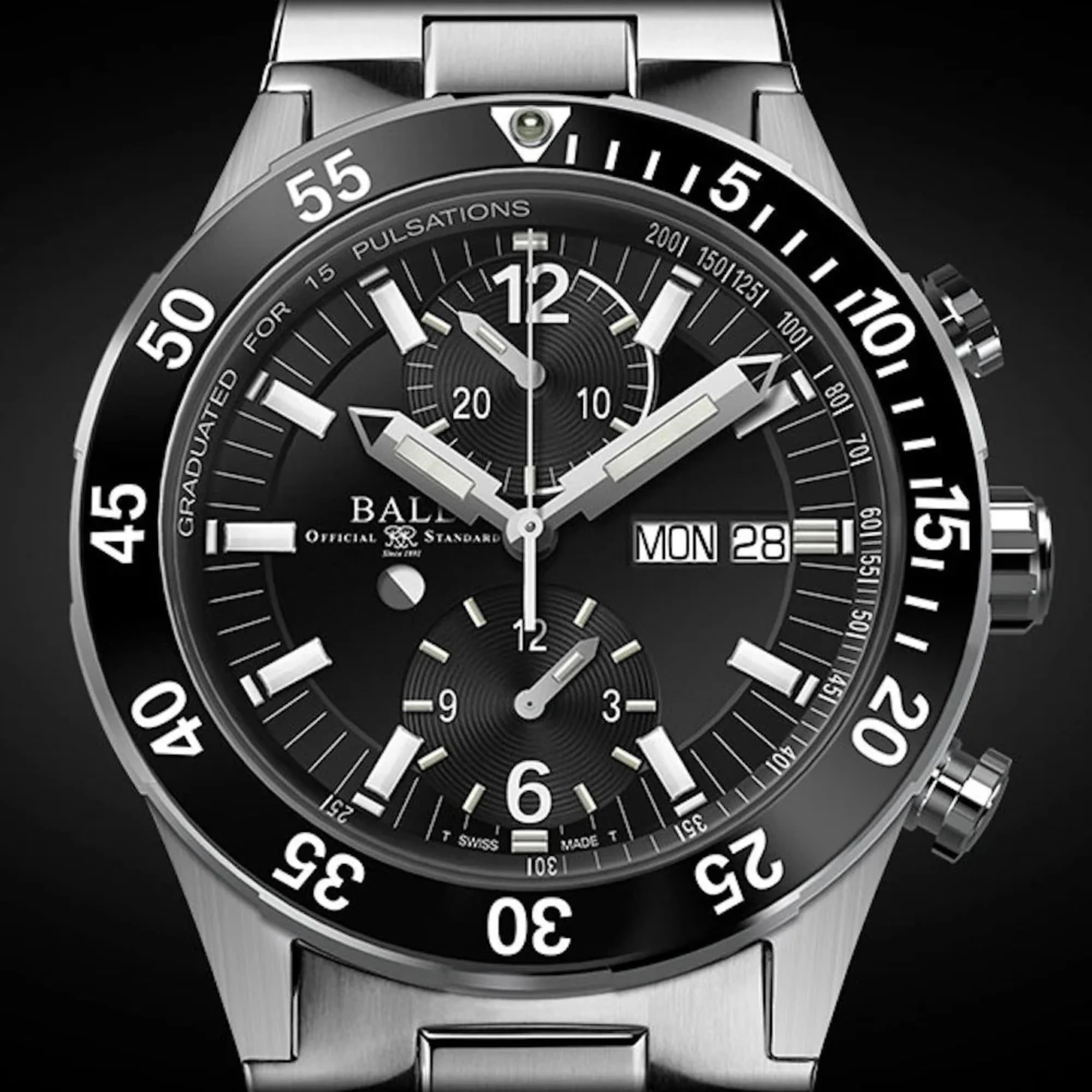 BALL Roadmaster Rescue Chronograph Black Dial Men’s Watch DC3030C-S-BK - Image 6