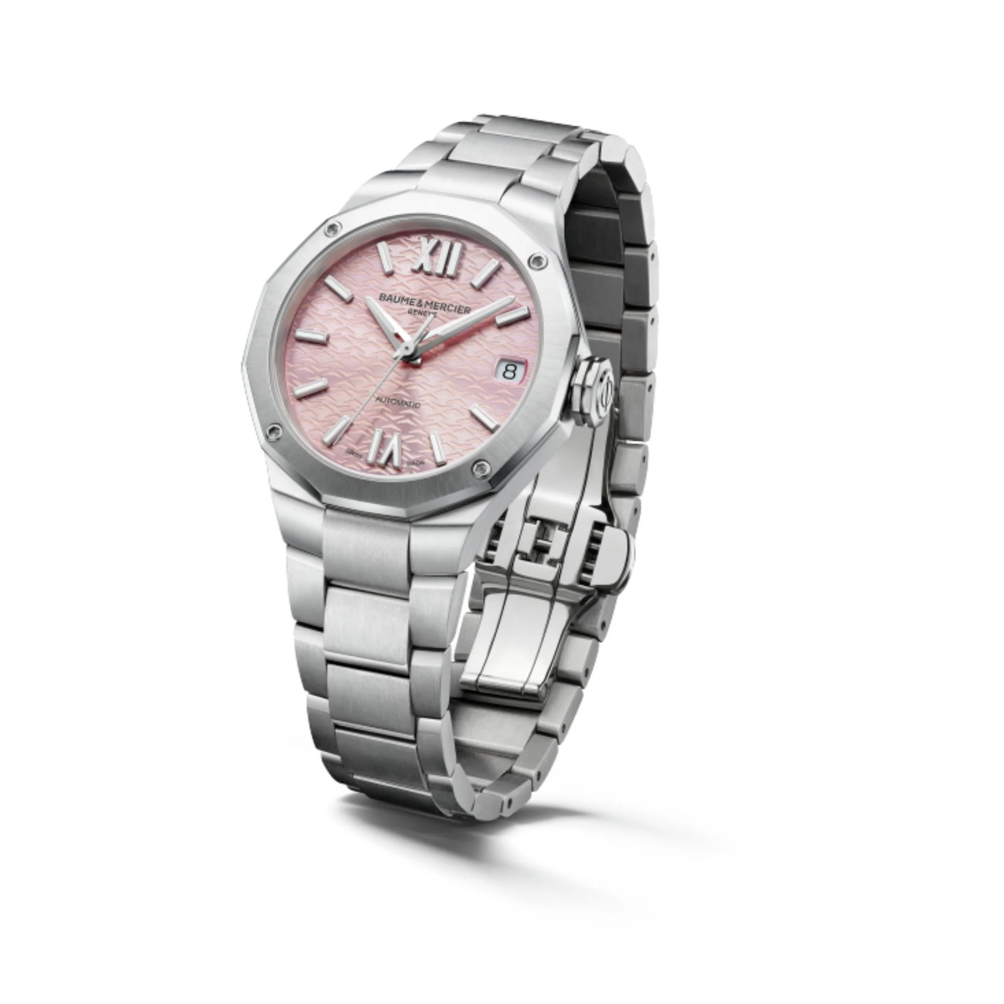 Baume & Mercier Riviera Swiss-made Automatic Pink Dial Stainless Steel Bracelet Ladies Watch BM0A10675 - Image 4