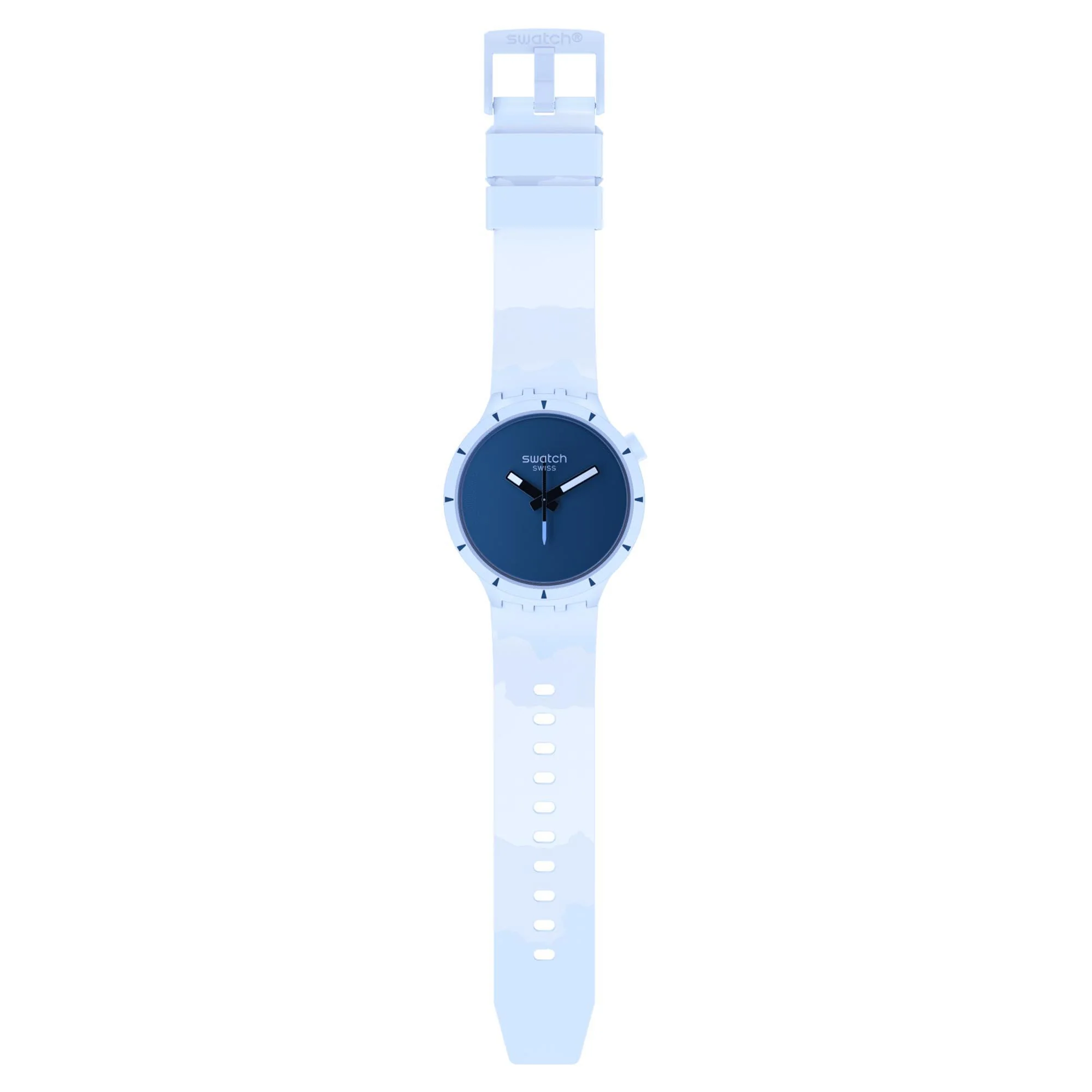 Big Bold Bioceramic Arctic Quartz Blue Dial Blue Silicone Strap Unisex Watch SB03N102 - Image 3