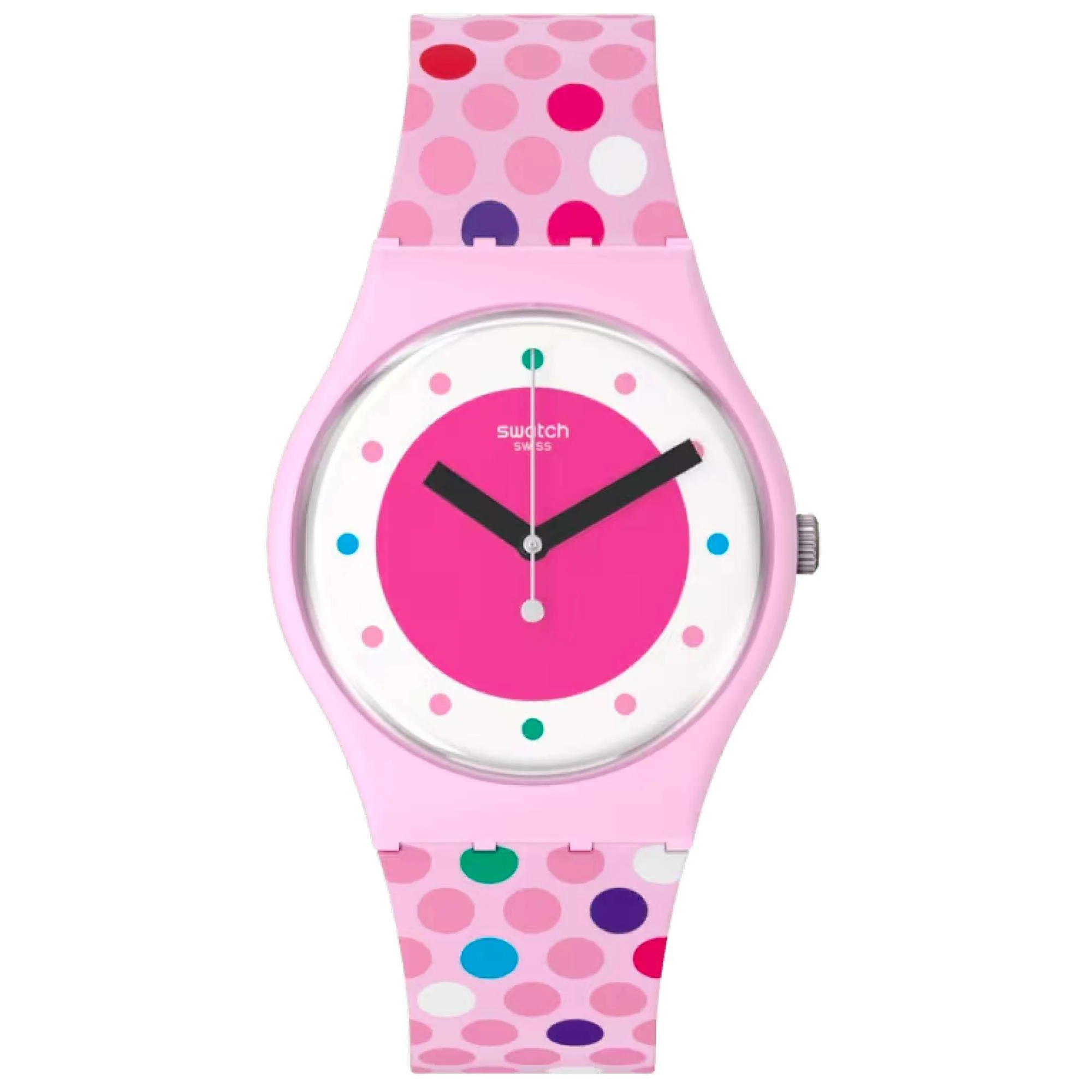 Swatch Blowing Bubbles Quartz Pink Dial Ladies Watch SO28P109 - Image 5