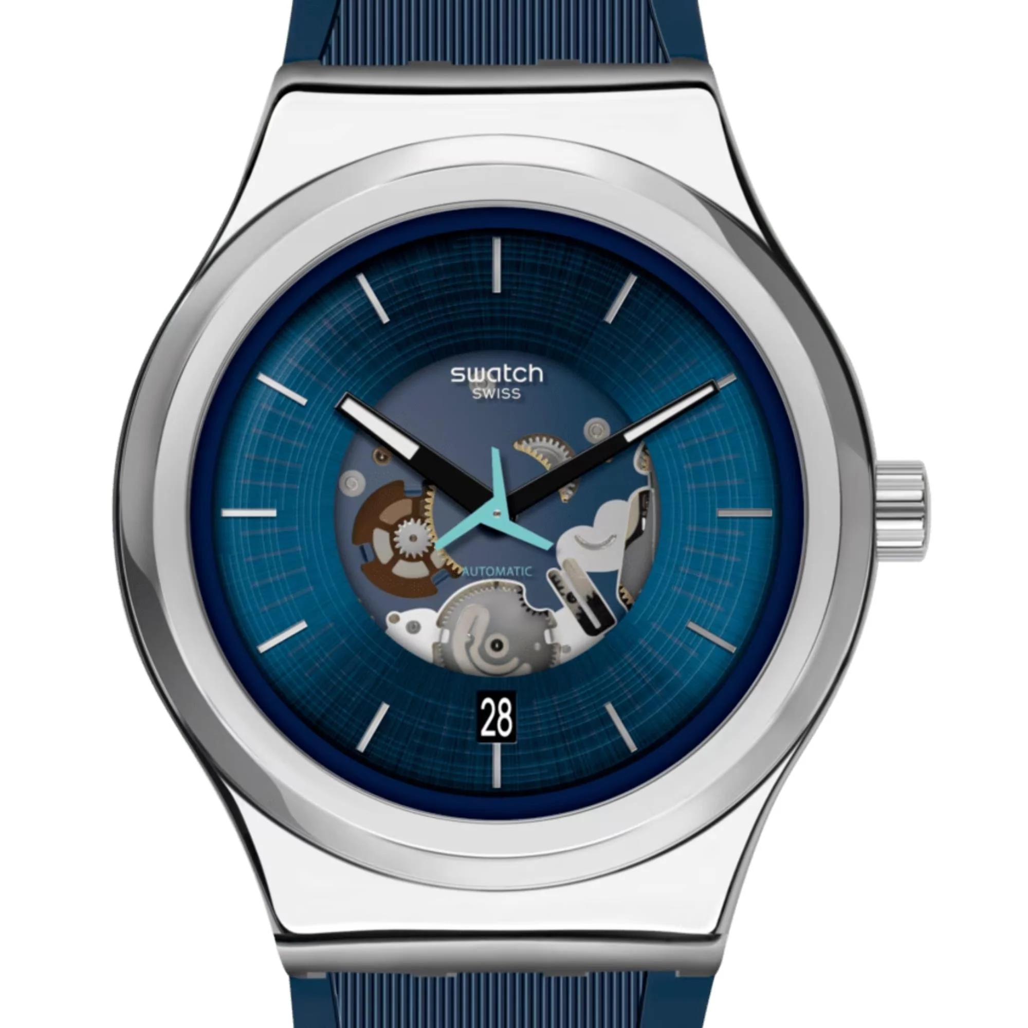 Bluerang Quartz Movement Blue Dial Rubber Bracelet Men's Watch YIS430 - Image 7