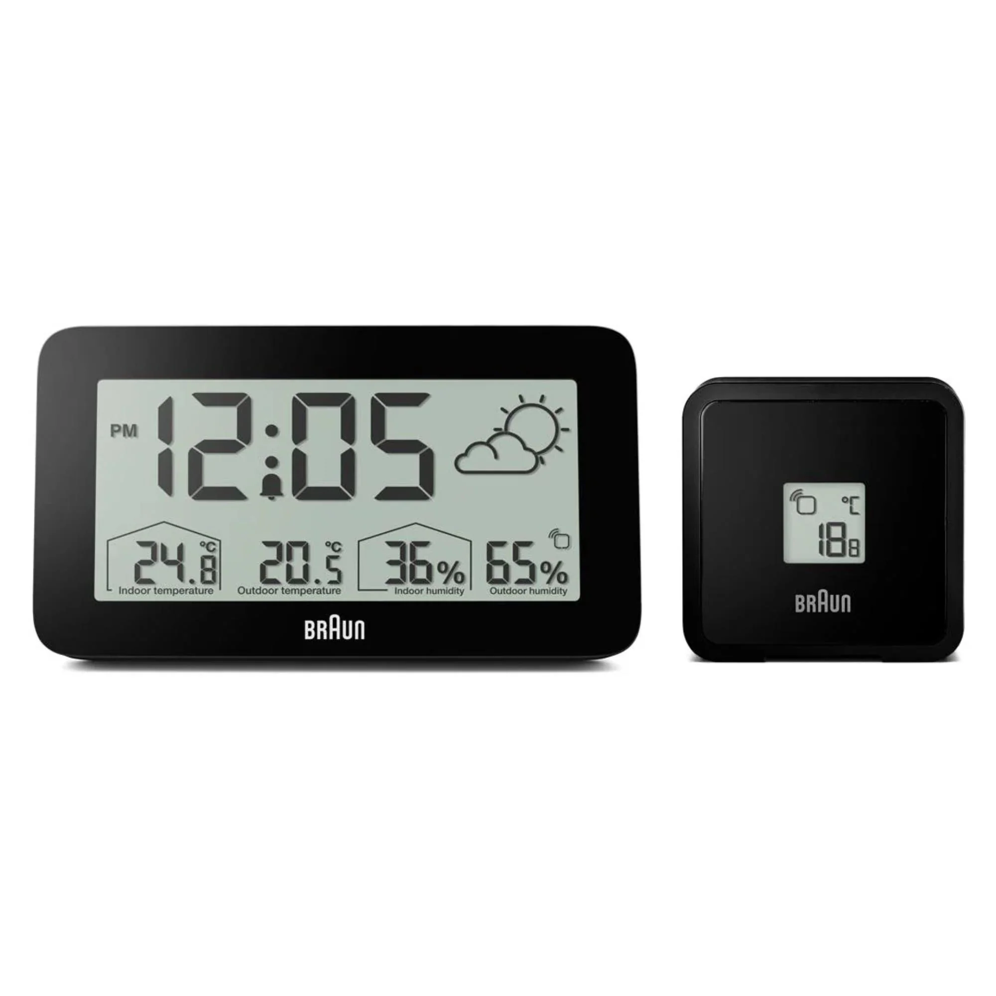 Braun Black Digital Weather Station Clock BC13BP - Image 10