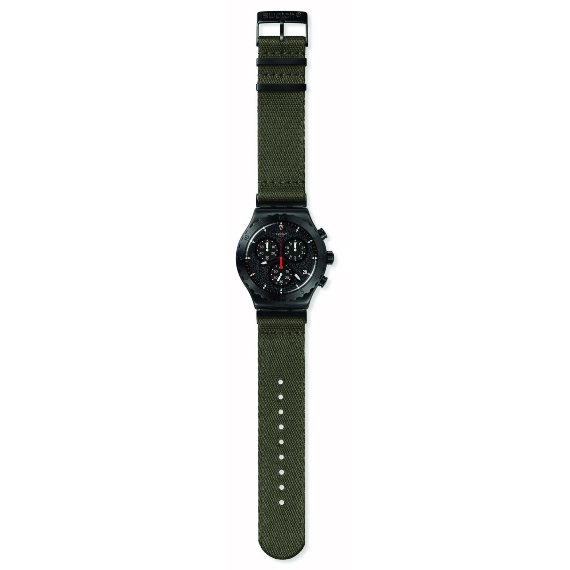 Swatch Powers Of Nature By The Bonfire Quartz Black Chronograph Dial Green Textile Strap Unisex Watch YVB416 - Image 3