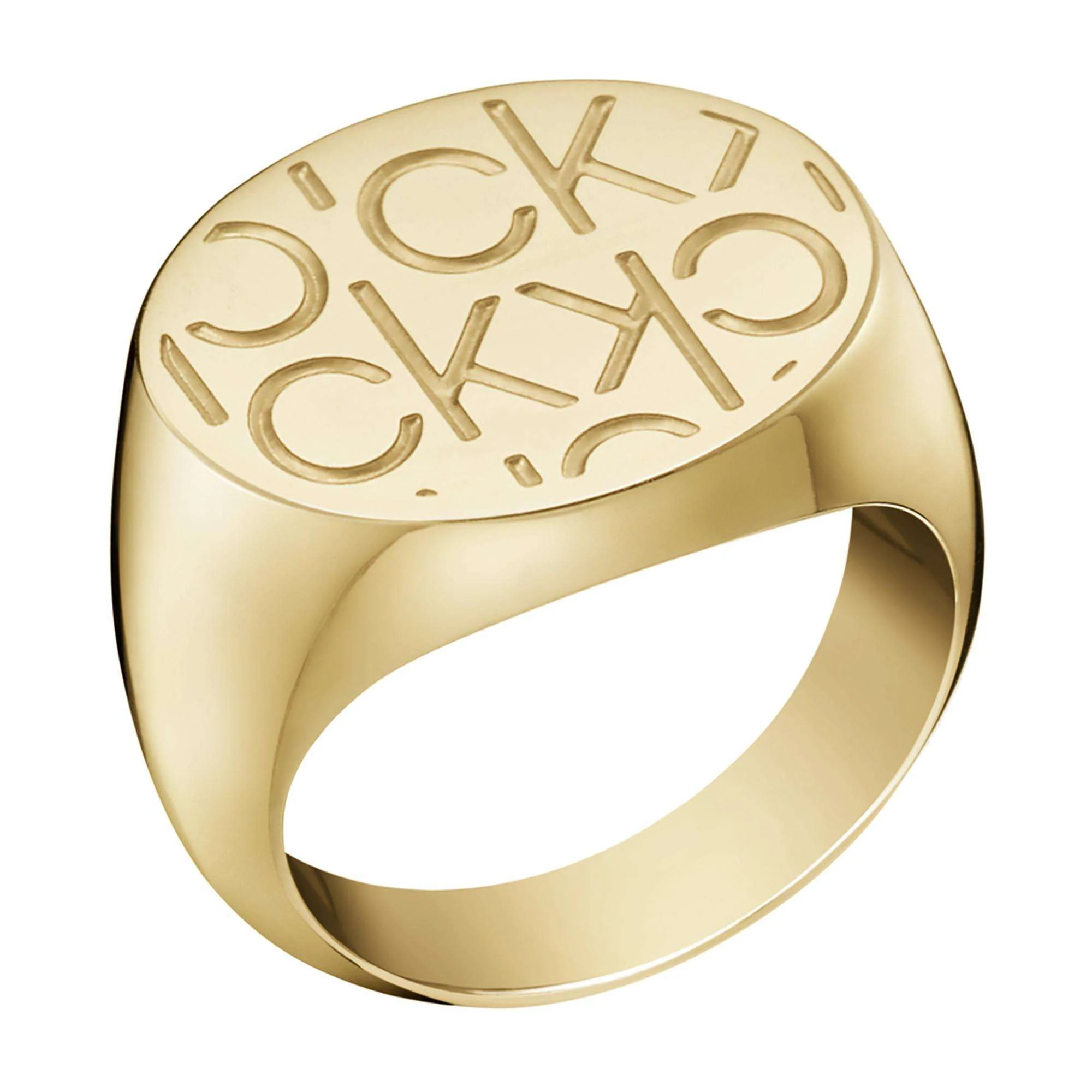 Calvin Klein Mania Gold PVD Stainless Steel Ring Ladies Jewellery Small KJDEJR100206 - Image 4
