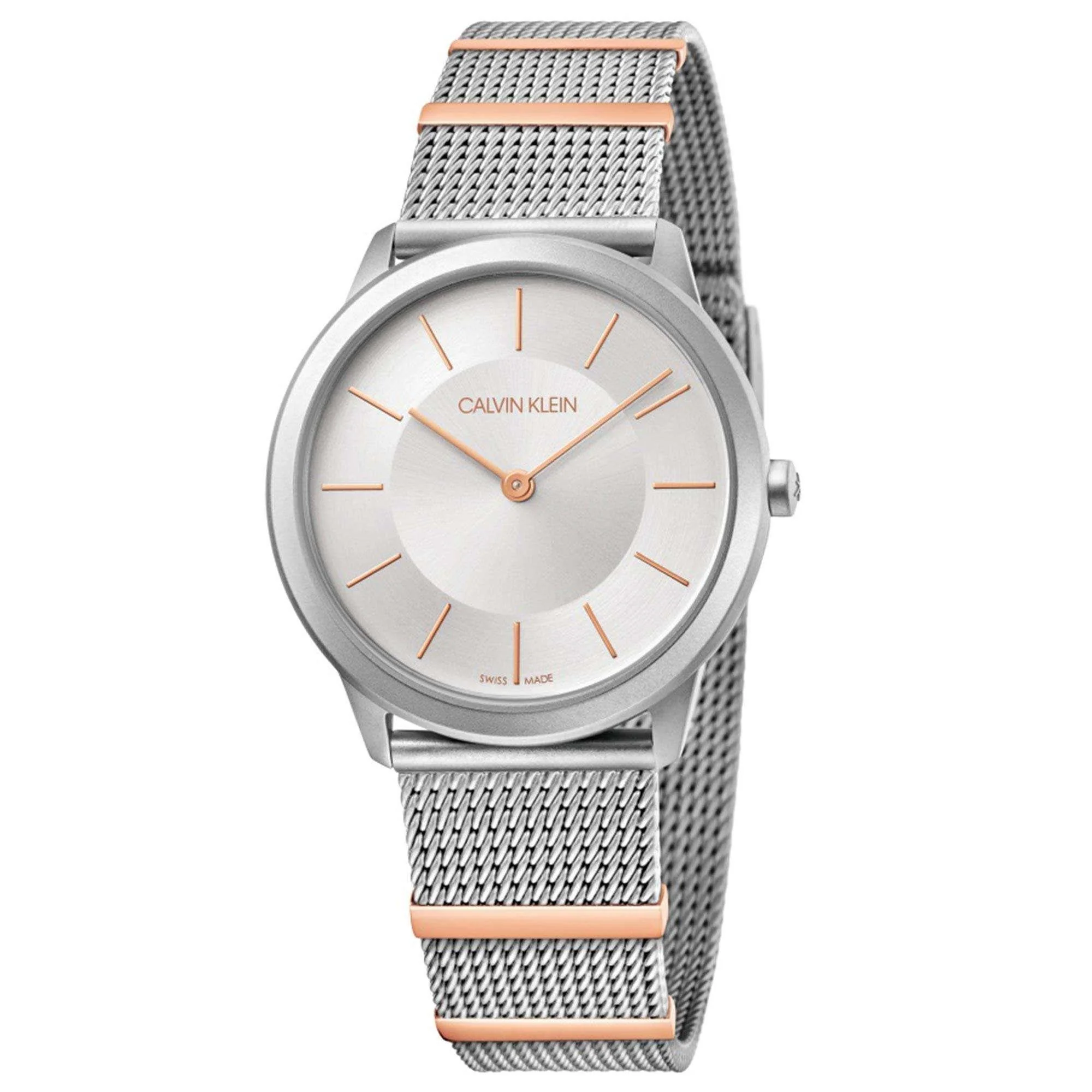 Calvin Klein Minimal Quartz Silver Dial Mesh Stainless Steel Bracelet Ladies Watch K3M521Y6 - Image 2