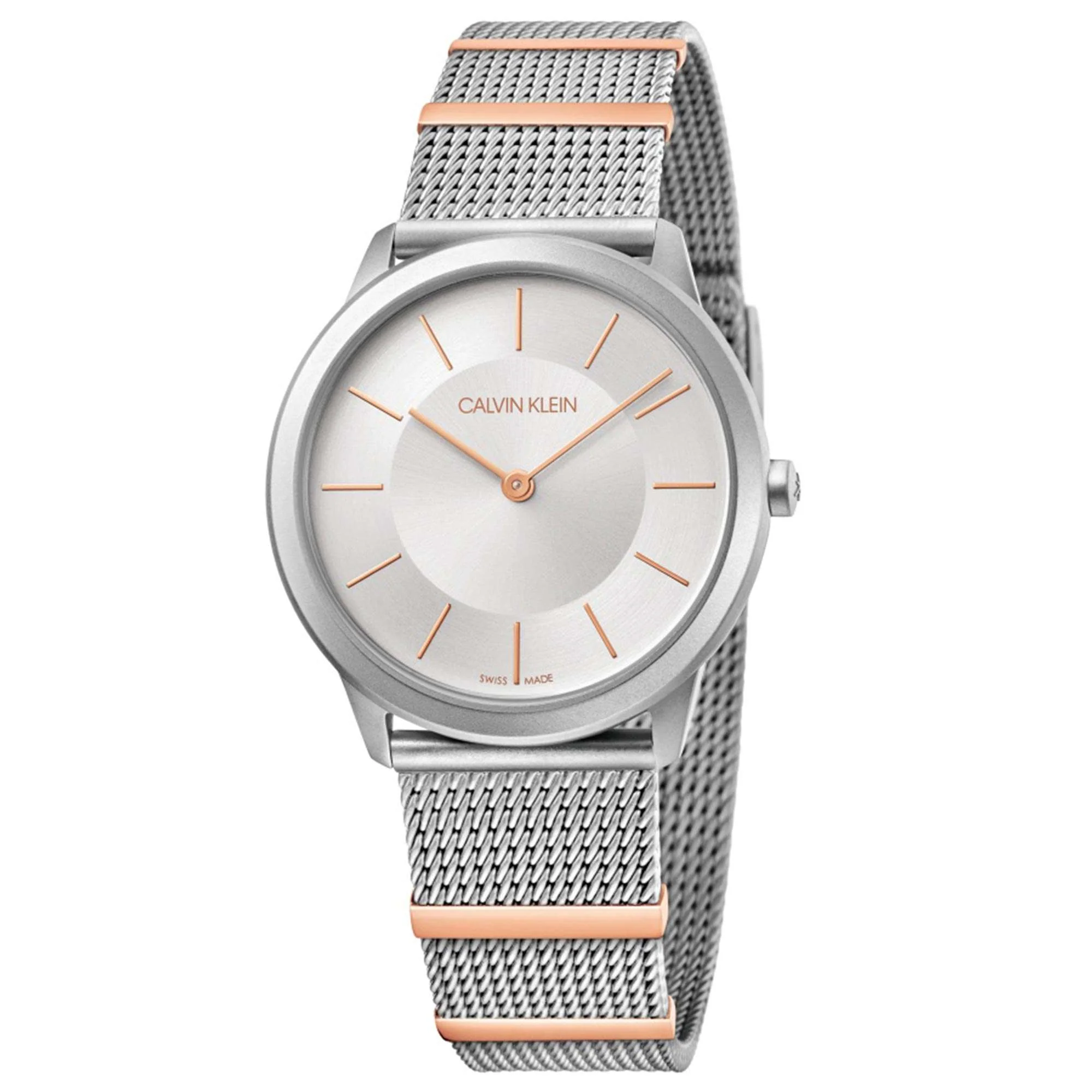 Calvin Klein Minimal Quartz Silver Dial Mesh Stainless Steel Bracelet Ladies Watch K3M521Y6 - Image 3