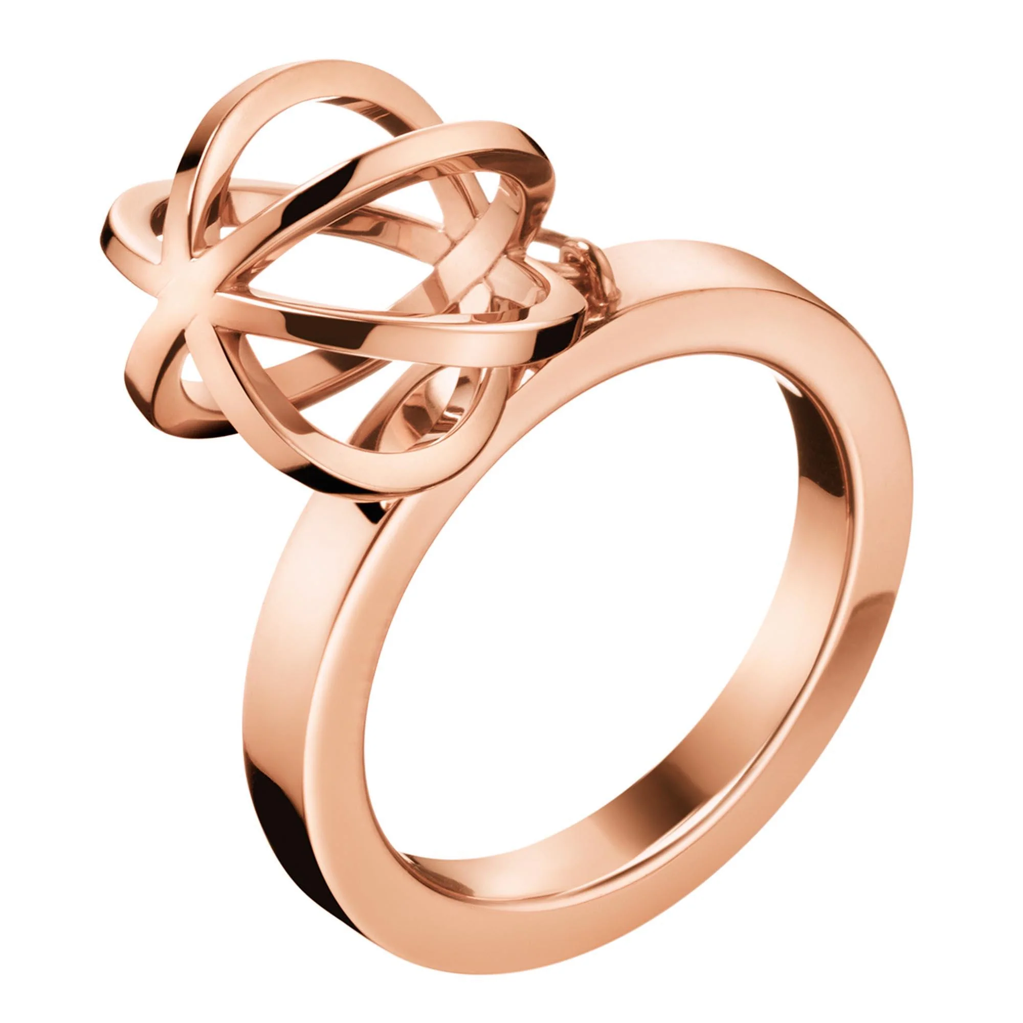 Calvin Klein Rose Gold Show Ring Ladies Jewellery Medium (Size N) KJ4XPR100207 - Image 2