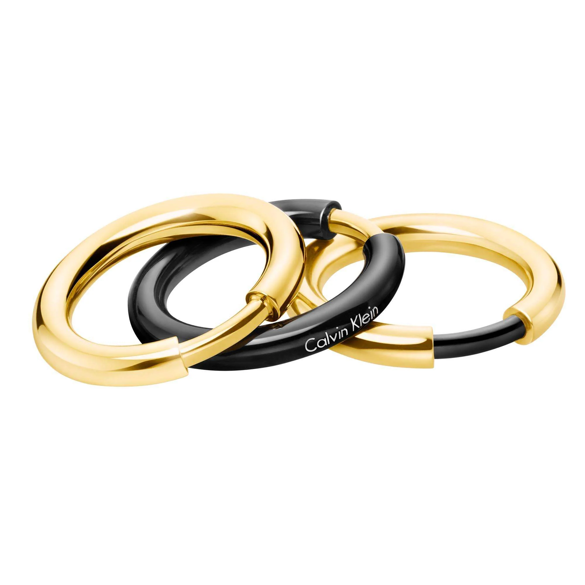 Calvin Klein Two Tone Set of Three Disclosed Rings Ladies Jewellery Medium KJ5FBR200107 - Image 3