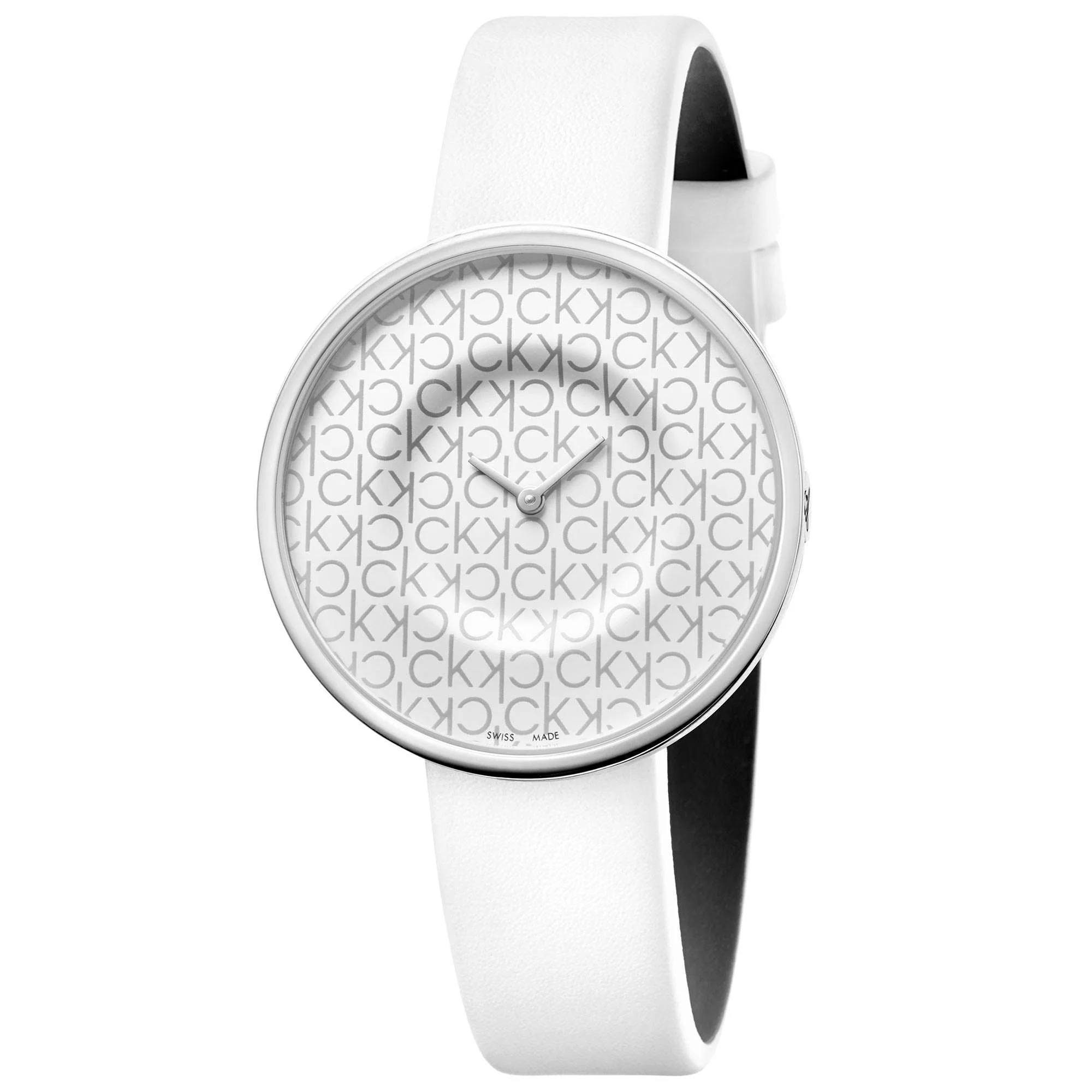 Calvin Klein Mania Quartz White Dial Leather Strap Ladies Watch KAG231LX - Image 3