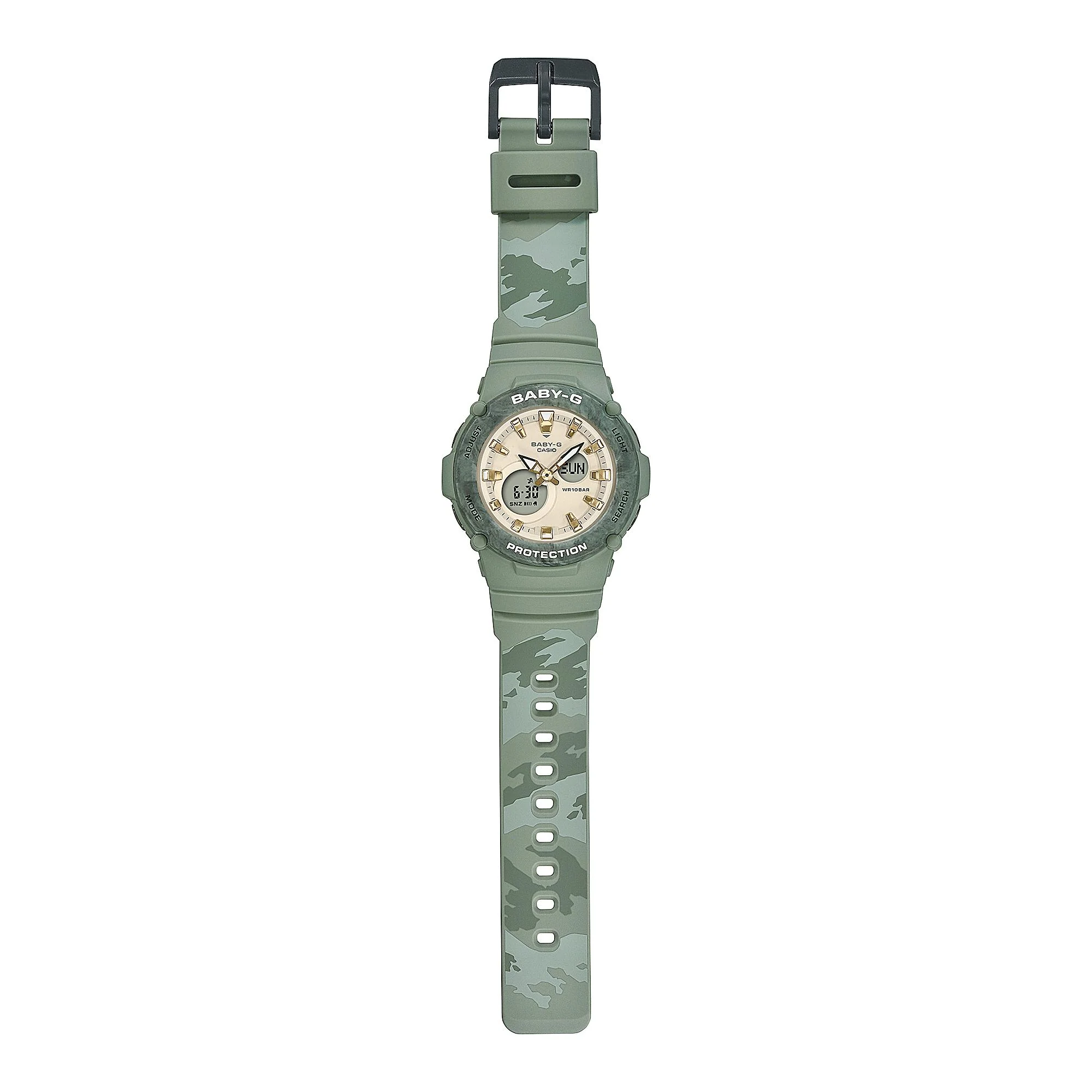 Casio Baby-G Quartz Cream Dial Green Resin Band Ladies Watch BGA-275M-3AER - Image 2