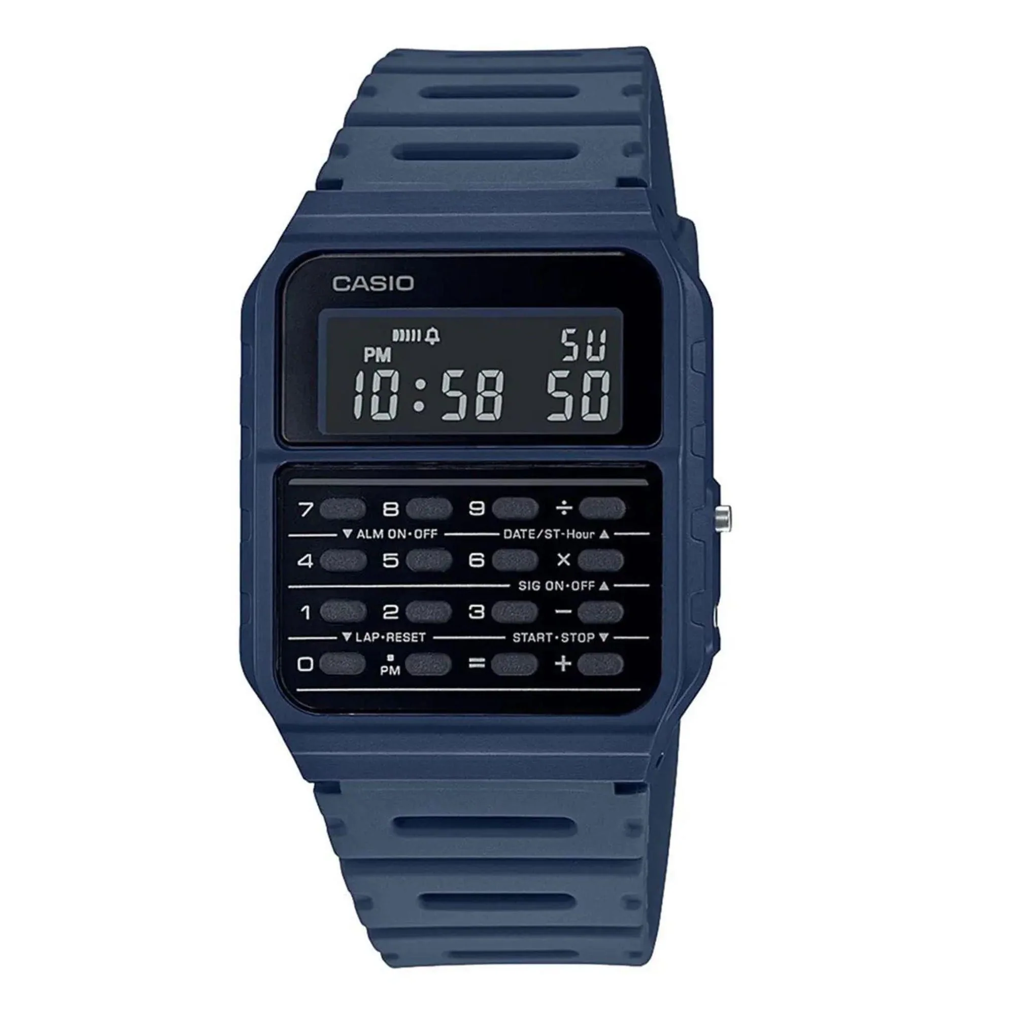 Casio Collection Vintage Blue Resin Case Strap Men's/Unisex Calculator Watch CA-53WF-2BEF - Image 6