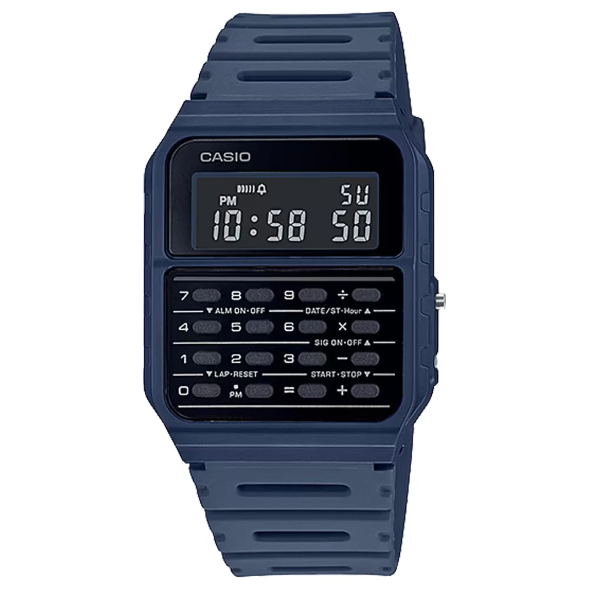 Casio Collection Vintage Blue Resin Case Strap Men's/Unisex Calculator Watch CA-53WF-2BEF - Image 7