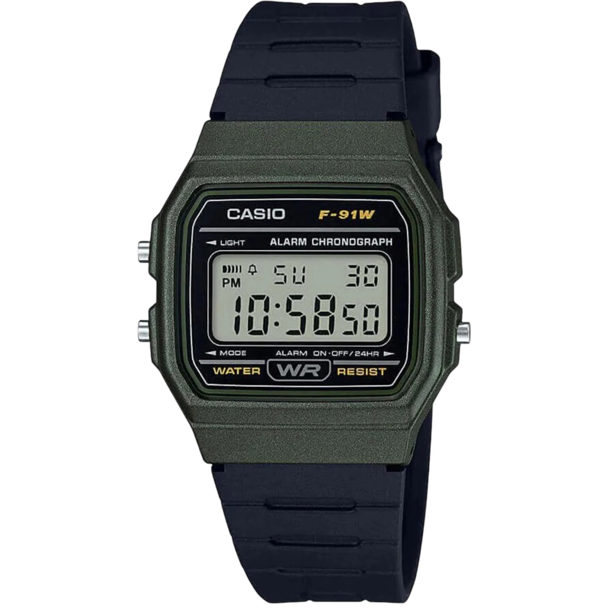 Casio Classic Collection Quartz Digital Black Resin Strap Men's Watch F-91WM-3AEF - Image 7