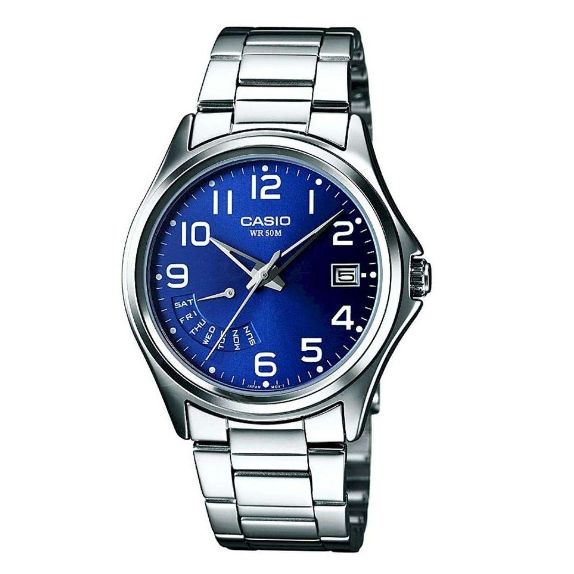 Casio Collection Blue Dial Steel Bracelet Mens Watch MTP-1369PD-2BVER